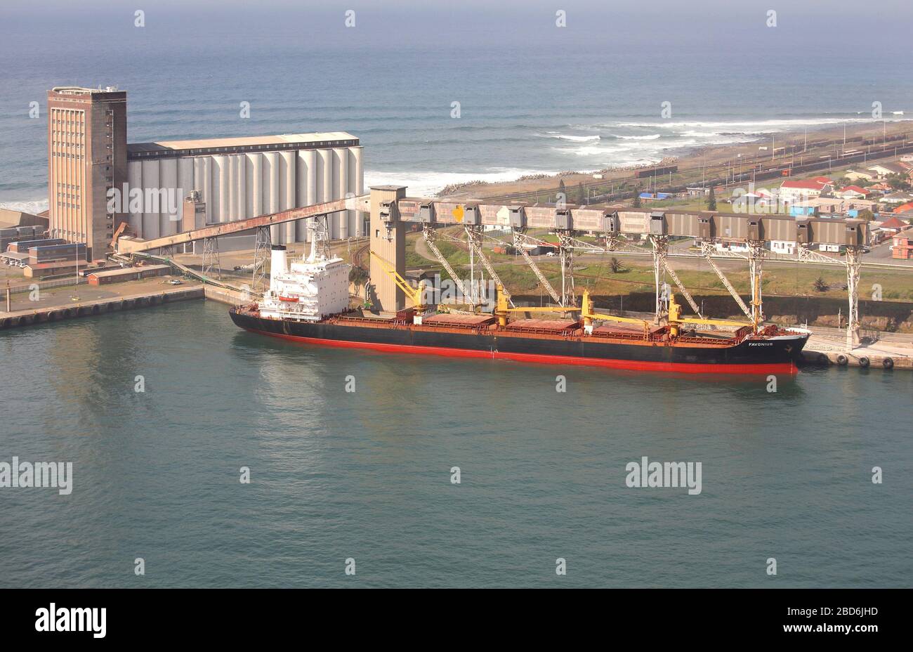 Aerial photo of vessel berthed at East London Harbour Stock Photo Alamy