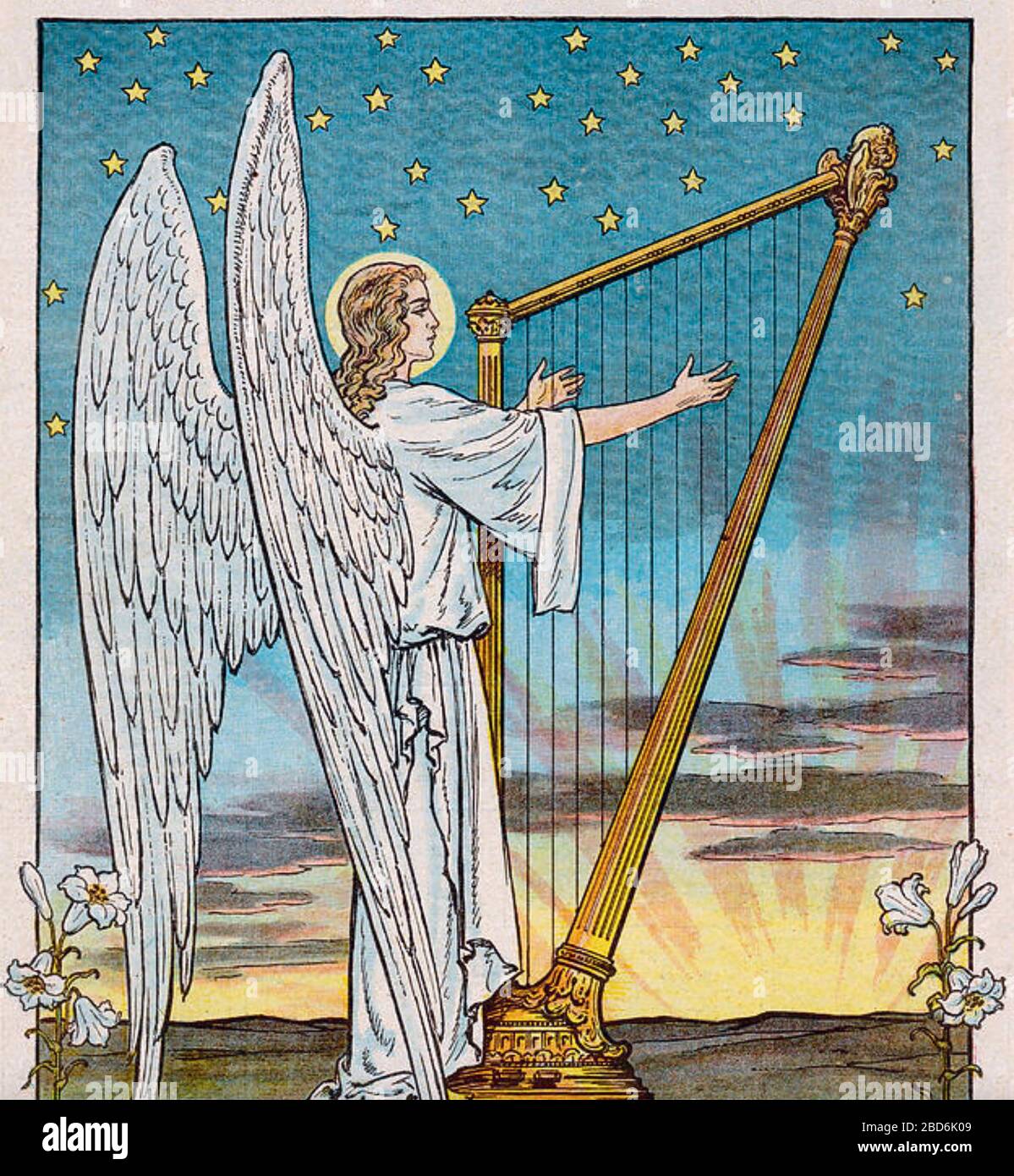 Angel and harp hi-res stock photography and images - Alamy