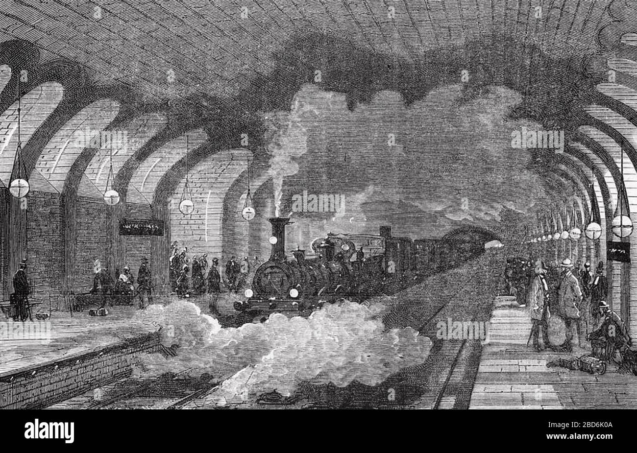 BAKER STREET UNDERGROUND STATION, London, about 1865 Stock Photo Alamy
