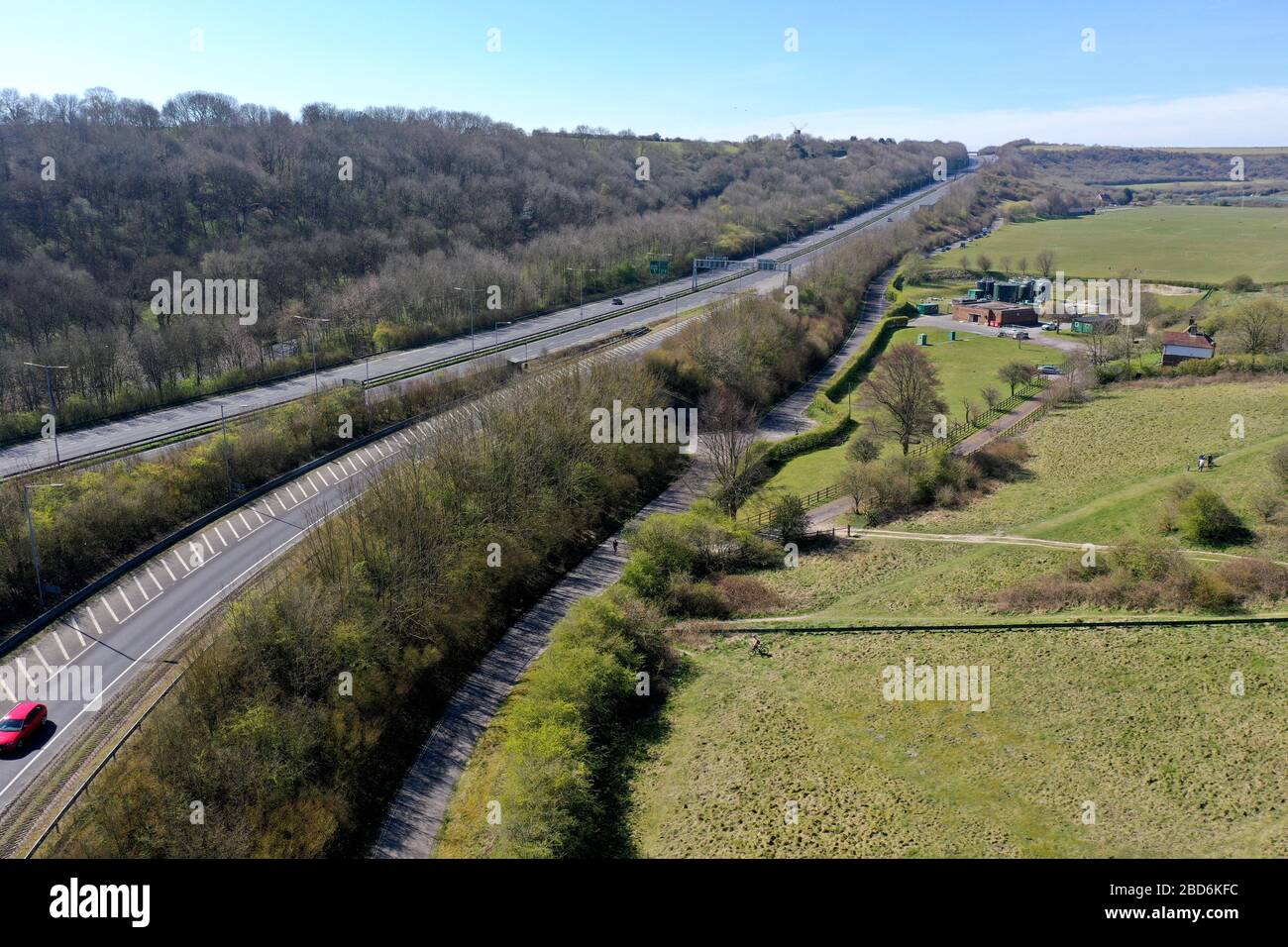 Aerial images of roads leading in and out of shoreham and worthing