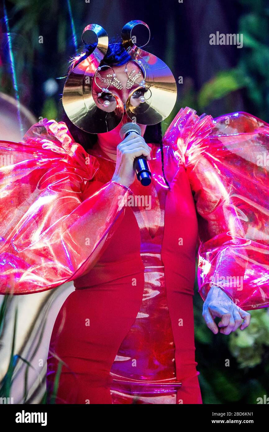 Aarhus, Denmark. 07th, June 2018. The Icelandic singer and songwriter Björk performs a live concert during the Danish music festival Northside 2018 in Aarhus. (Photo credit: Gonzales Photo - Lasse Lagoni). Stock Photo