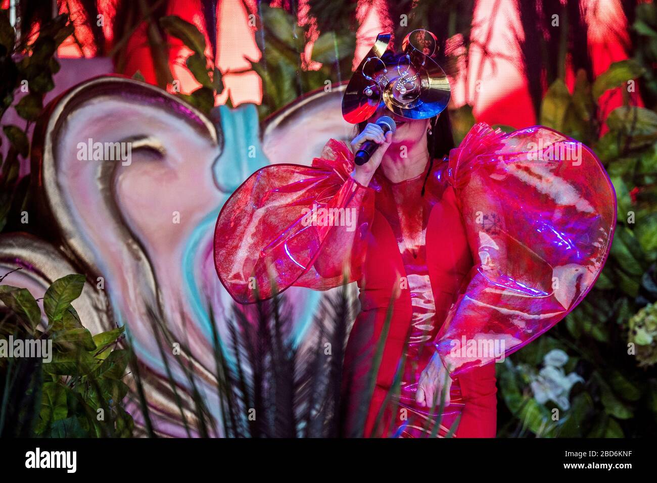 Aarhus, Denmark. 07th, June 2018. The Icelandic singer and songwriter Björk performs a live concert during the Danish music festival Northside 2018 in Aarhus. (Photo credit: Gonzales Photo - Lasse Lagoni). Stock Photo