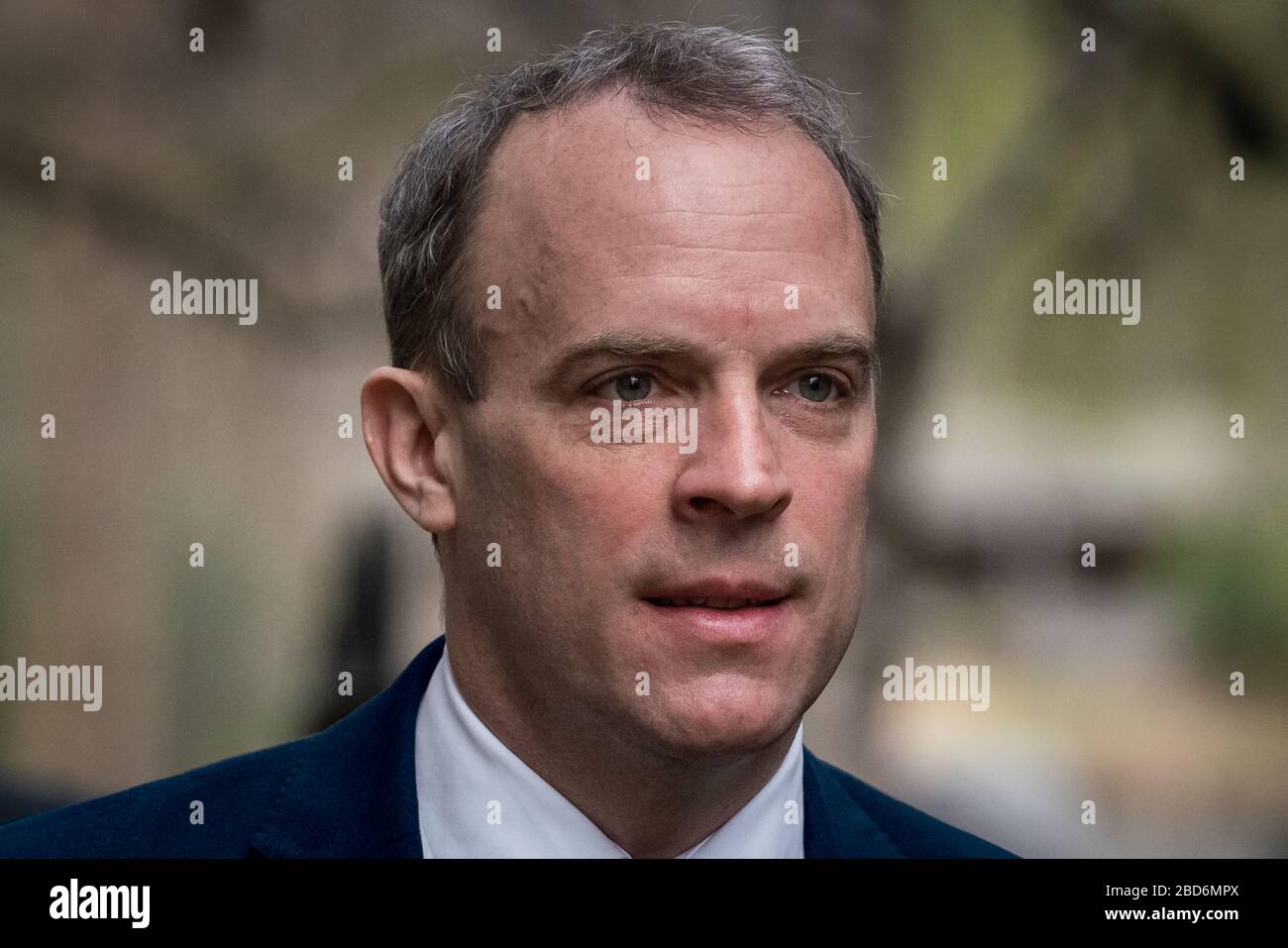 Dominic Raab, MP for Esher and Walton and Foreign Secretary & First Secretary of State arrives at Downing Street on the day of the Budget, London, UK. Stock Photo
