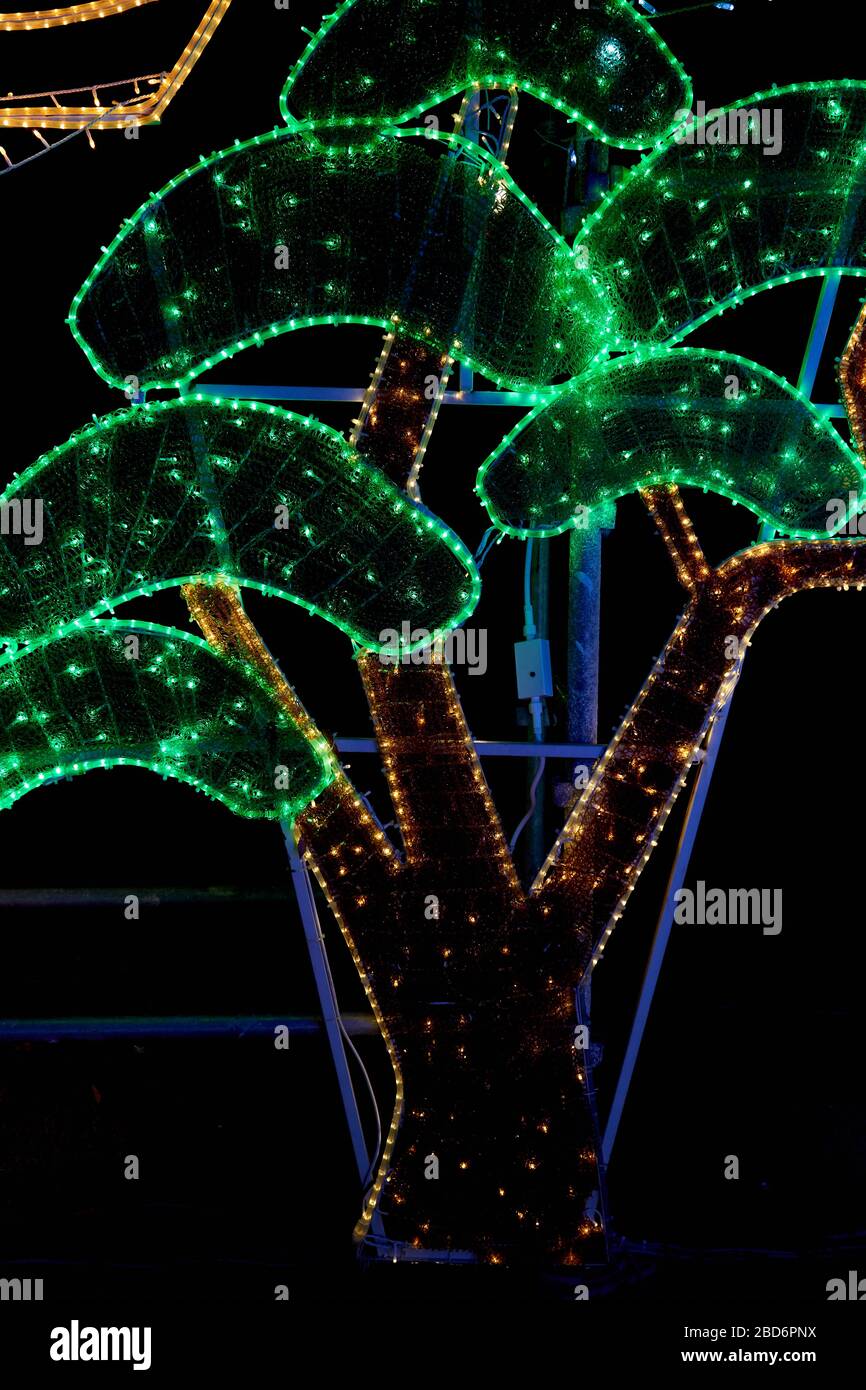 Nice abstract tree made from glowing stripe Stock Photo