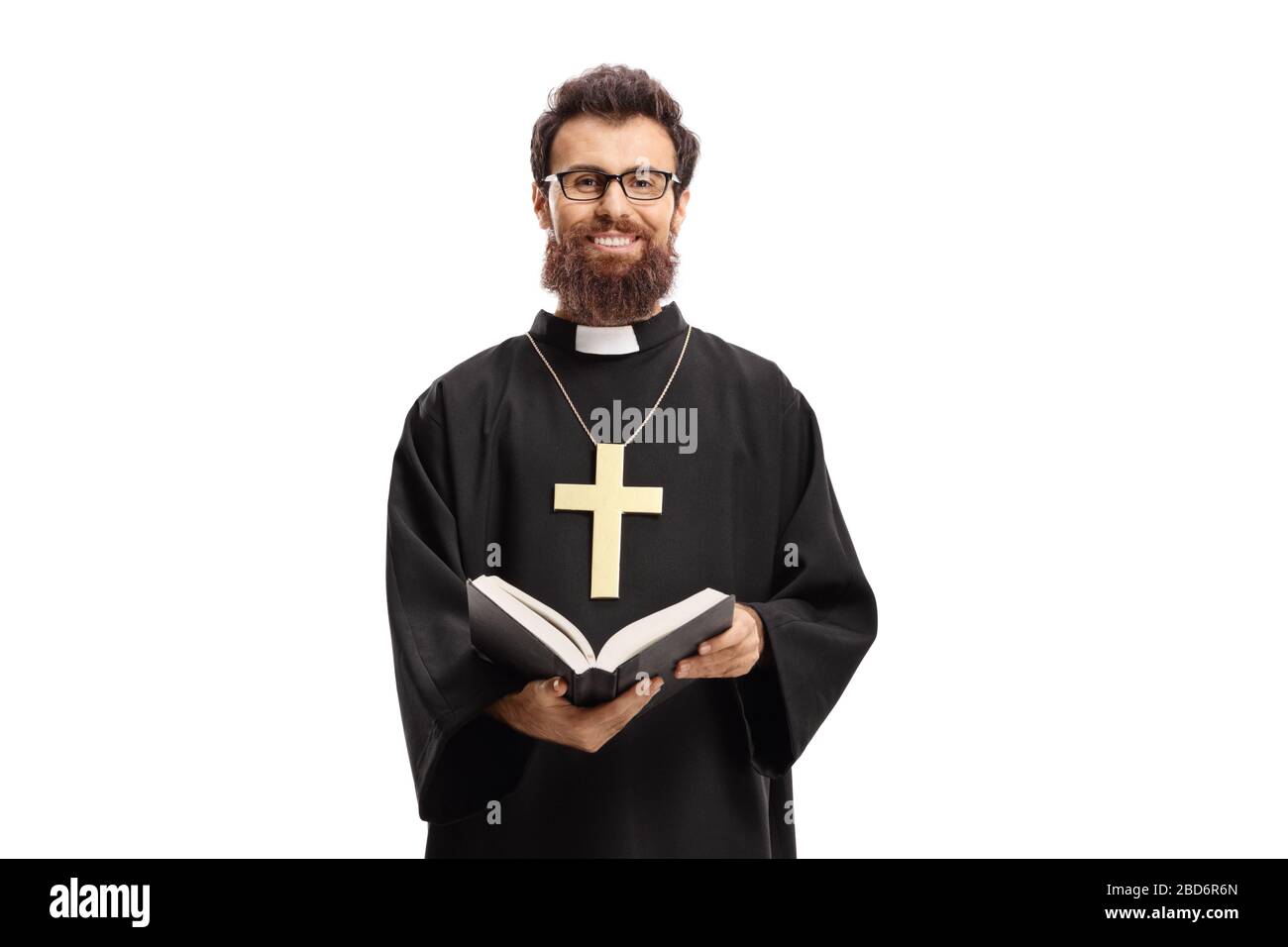 Catholic priest holding cross hi-res stock photography and images - Alamy
