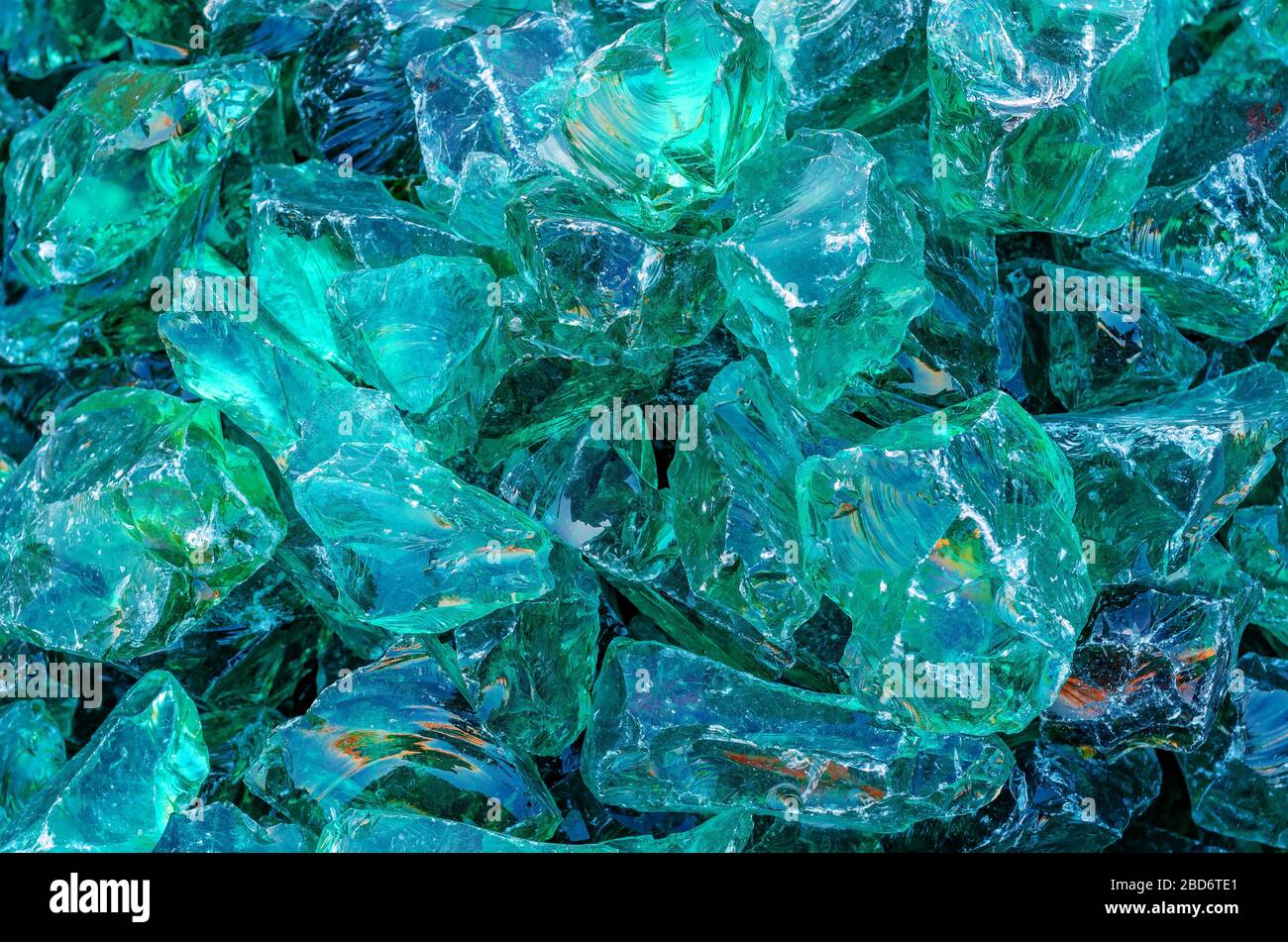 Glass decorative stones, chipped glass for garden decor, landscape