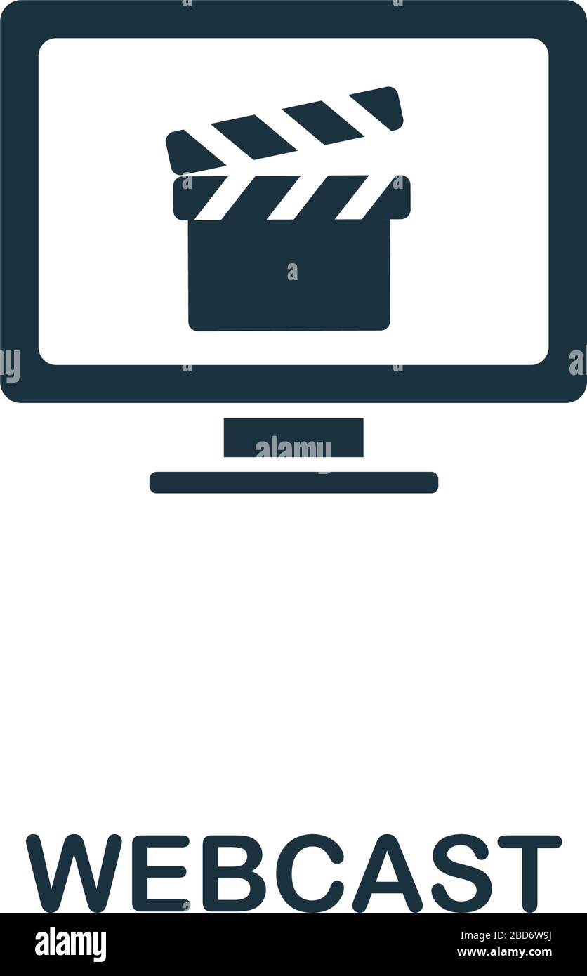Webcast icon from streaming collection. Simple line Webcast icon for ...