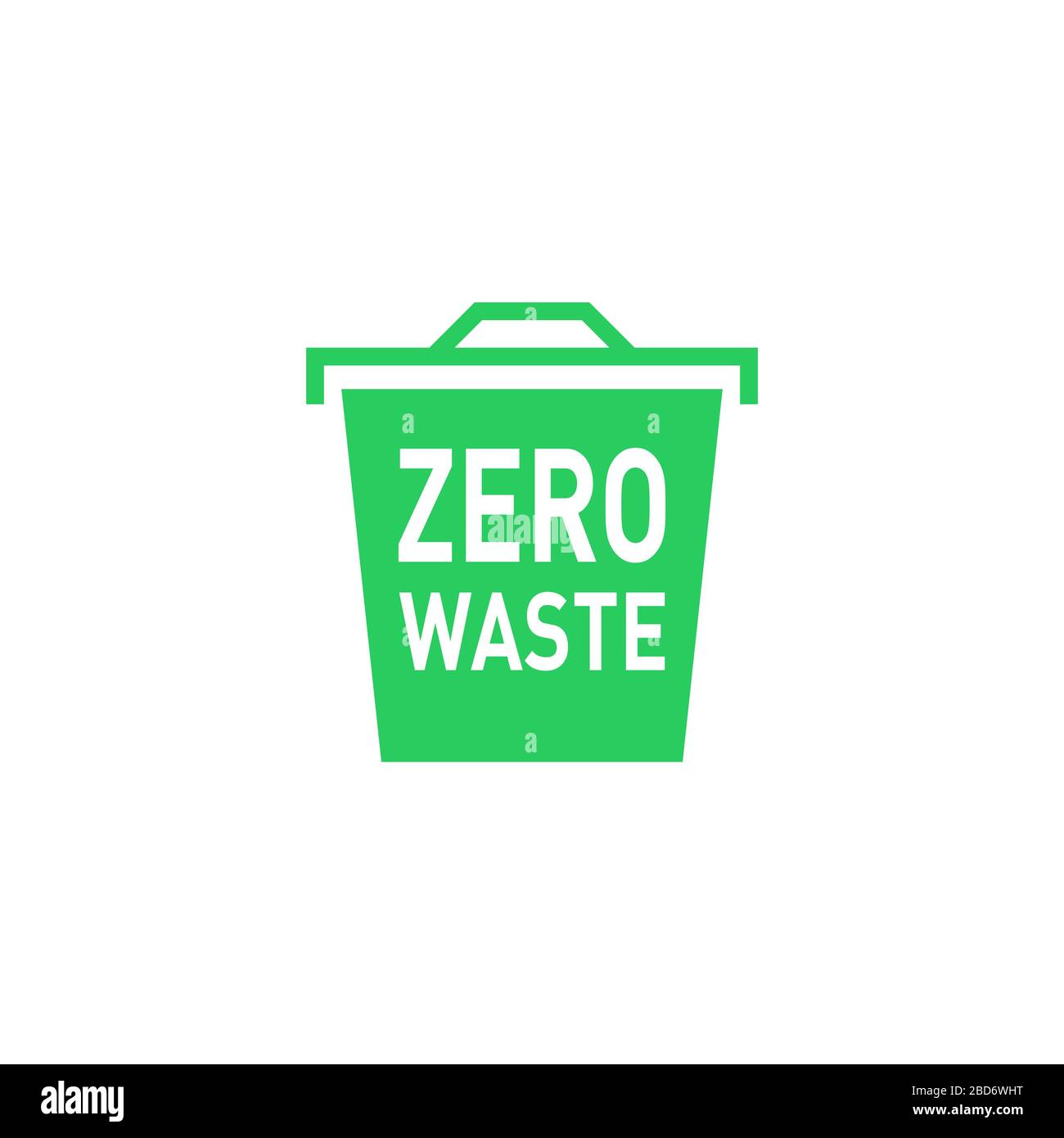 Zero waste icon green urn. Eco label, green emblem. Vector stock