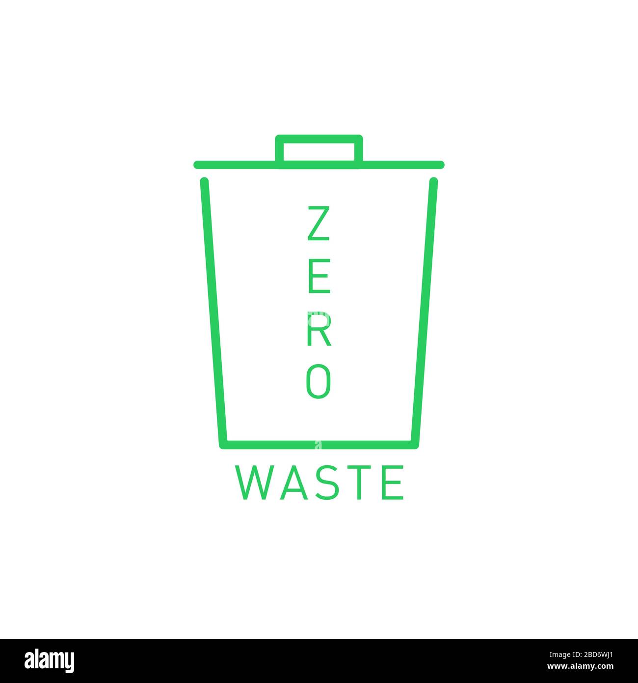Zero waste icon empty urn. Eco label, green emblem. Vector stock illustration. Stock Vector