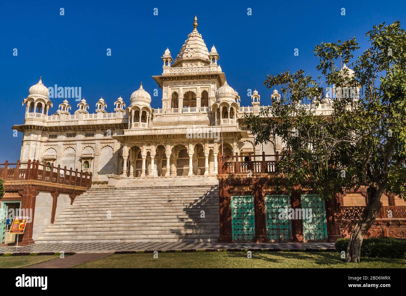 JODHPUR, INDIA – DEC. 02, 2019: Famous Jaswant Thada Mausoleum in Rajasthan, a white marble memorial Commonly known as Taj Mahal of Mewar. Stock Photo