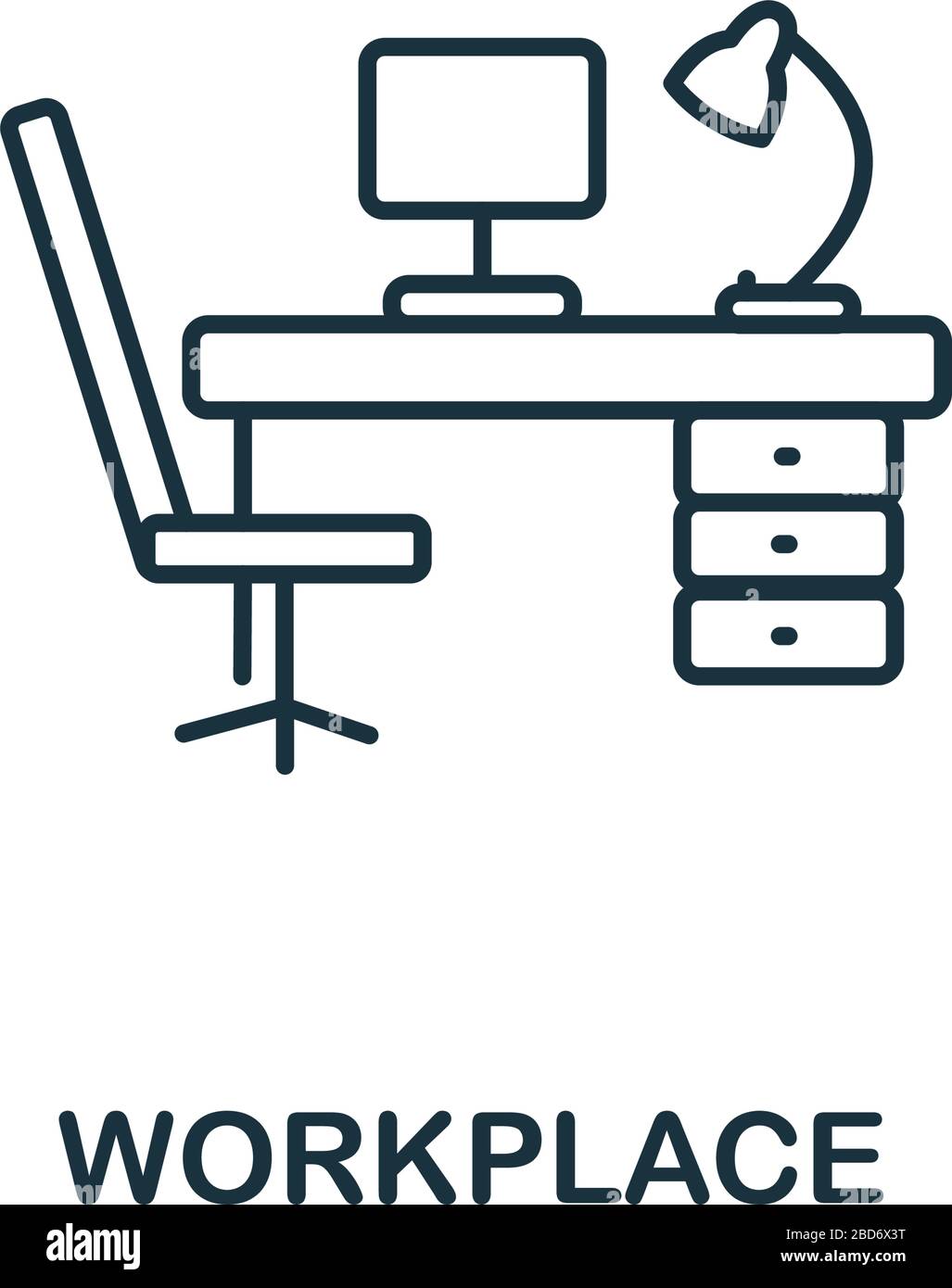 Workplace icon. Line style symbol from productivity icon collection ...