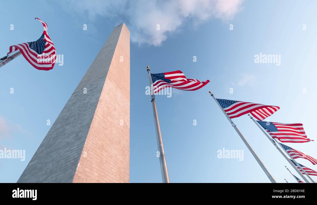 Washington monument in Washington DC, United States of America, USA Stock Photo