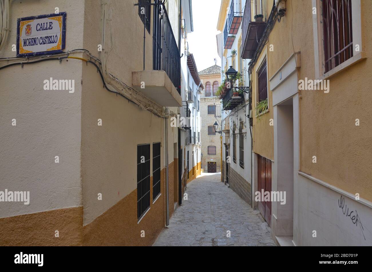Die Stadt Jaen in Andalusien, Spanien: Altstadtgasse Stock Photo