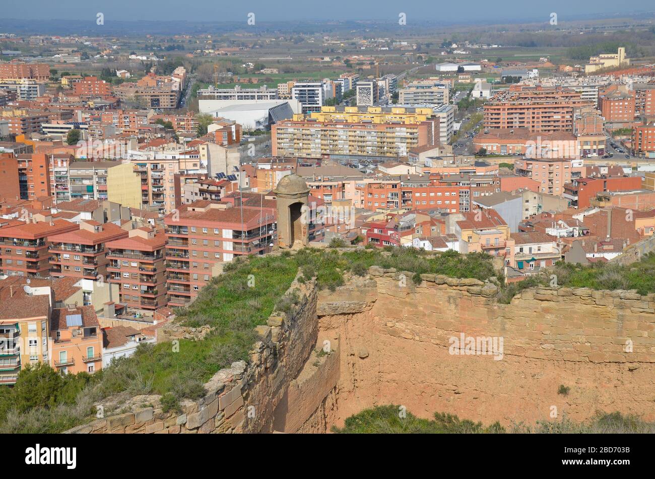 Die Stadt Lleida (Lerida) in Katalonien, Spanien: Blick von der Burg Seu Vella auf die Stadt, Panorama Stock Photo