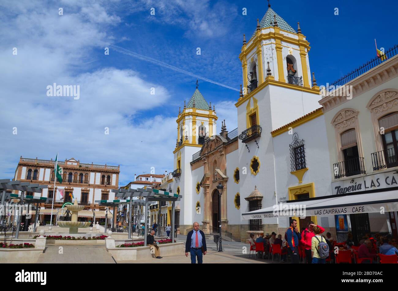 Die Stadt Ronda, Andalusien, Spanien: die Pfarrkirche Stock Photo