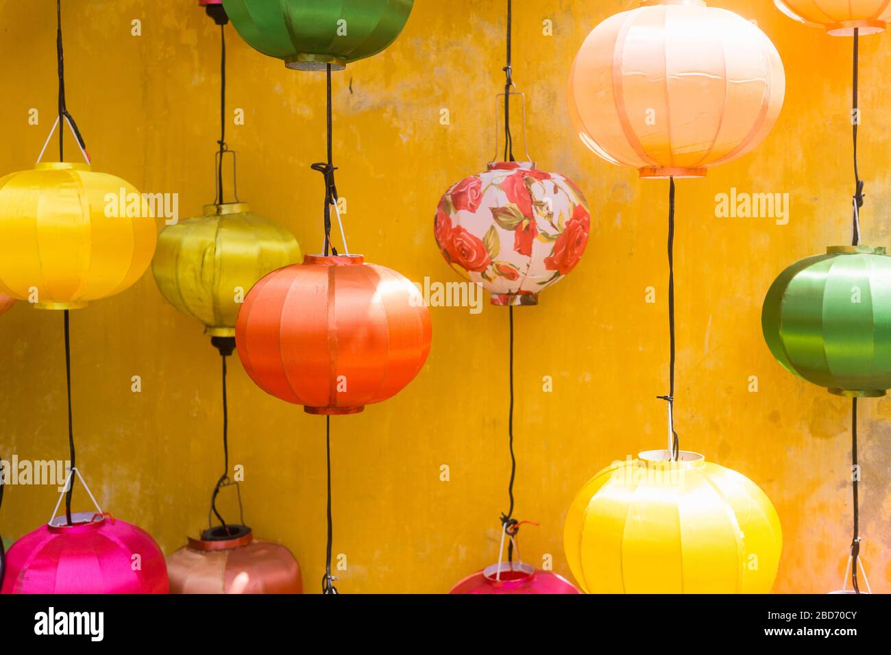 Hoi An Vietnam - Colourful handcrafted lanterns in the ancient town of Hoi An, Vietnam, Southeast Asia. Stock Photo