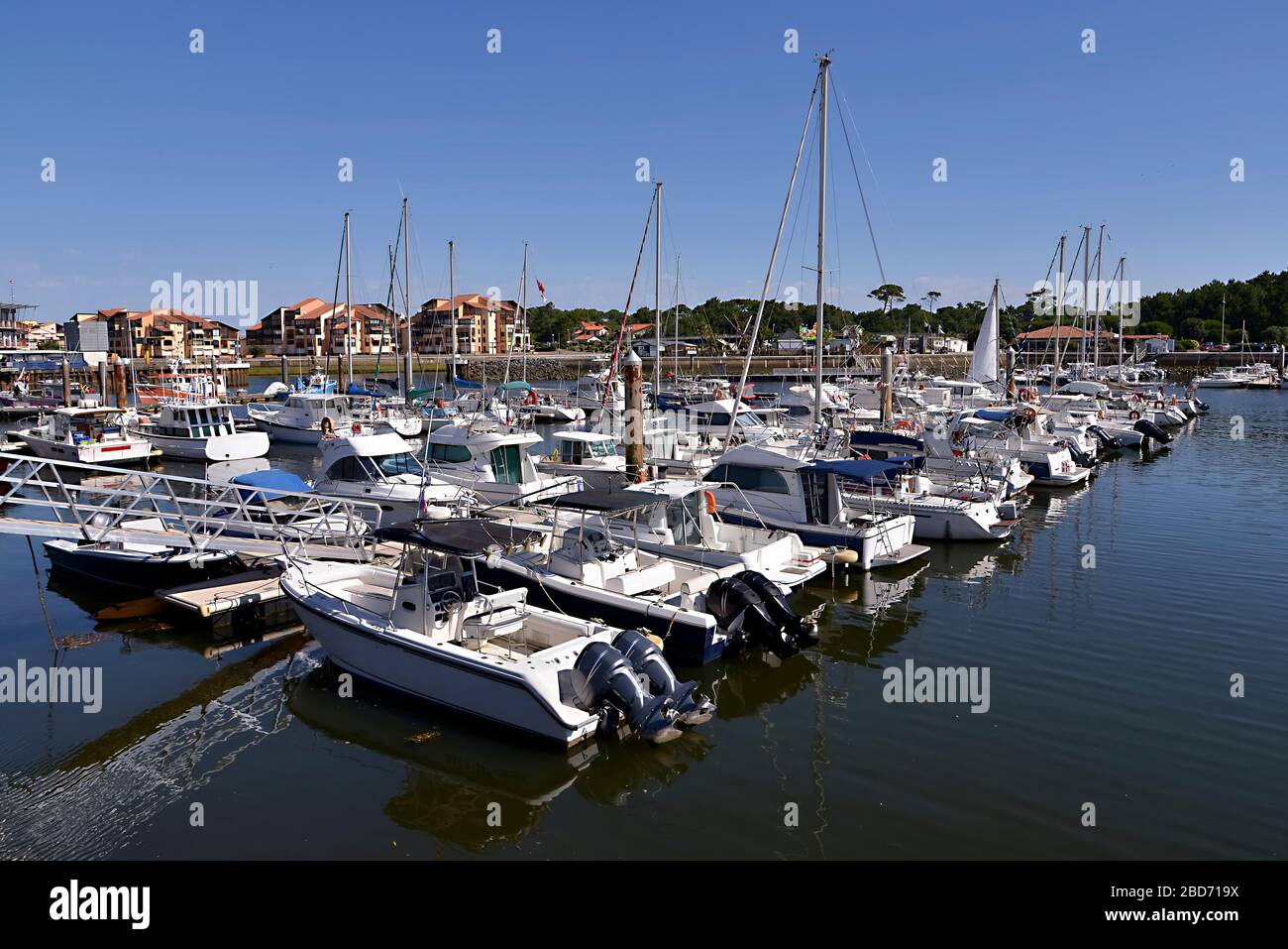 Marina of Capbreton, a commune in the Landes department in Nouvelle-Aquitaine in southwestern France. Stock Photo