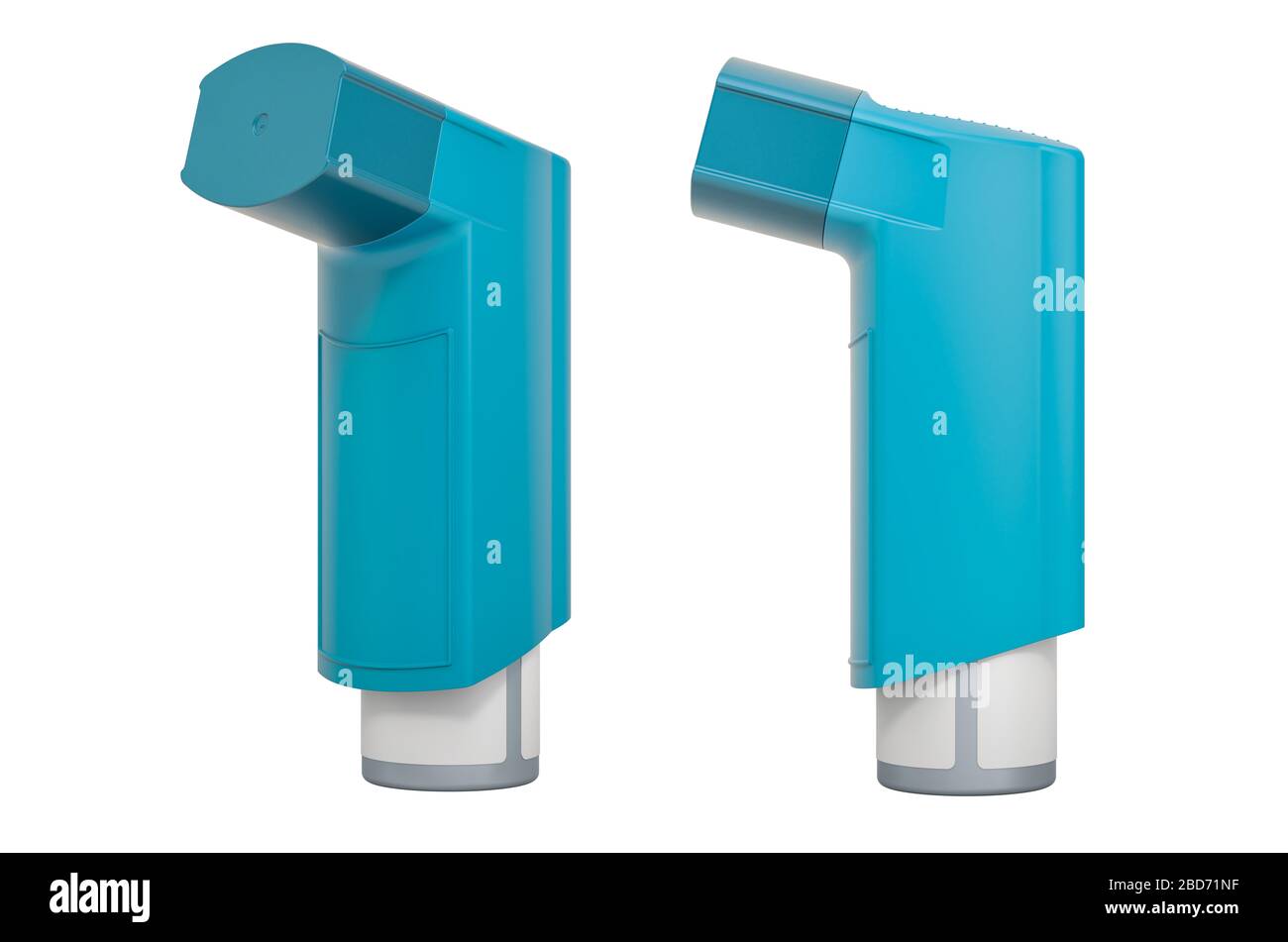 Metered-dose inhaler, MDI. 3D rendering isolated on white background Stock Photo