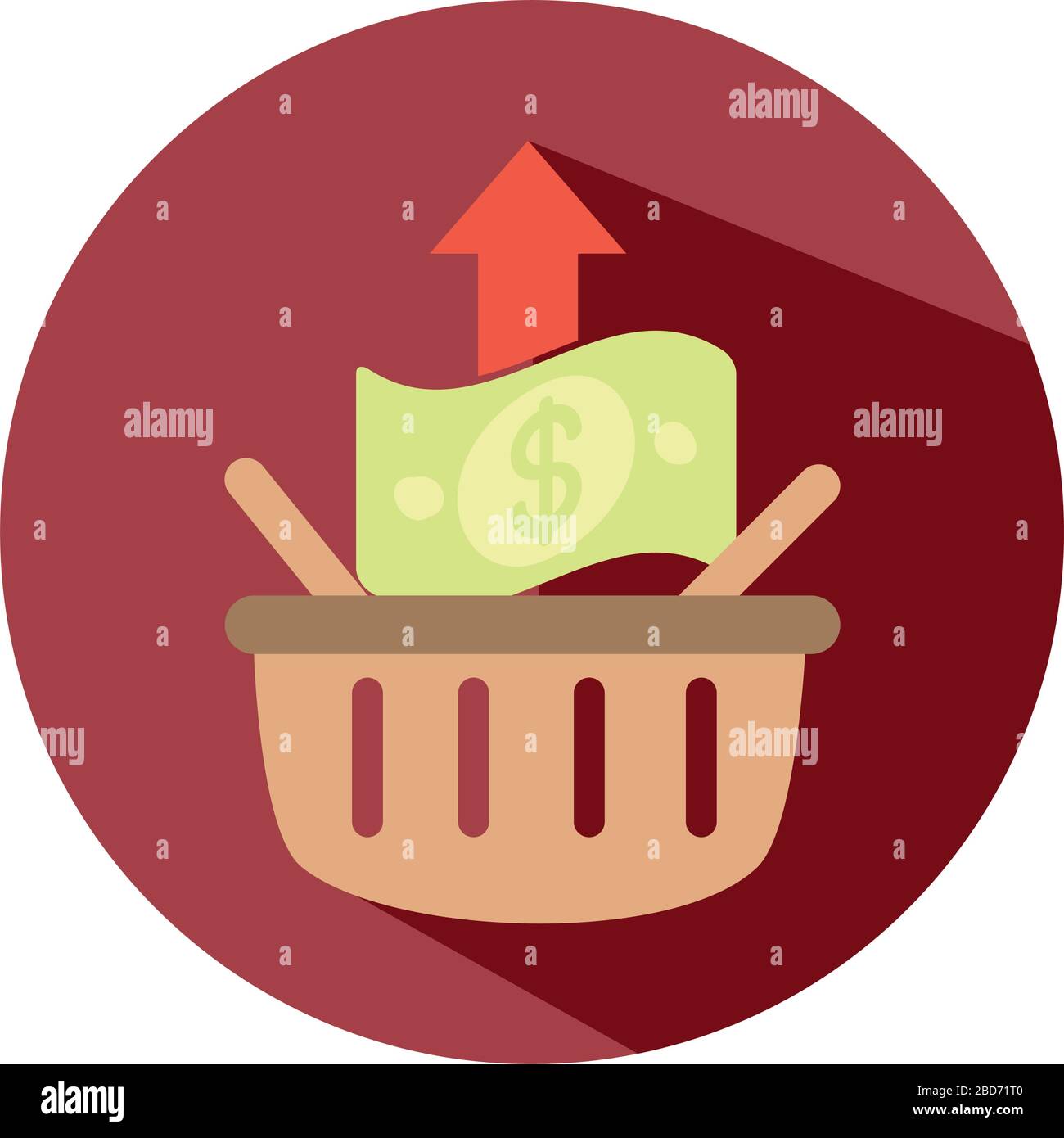 shopping basket money growth arrow market, rising food prices, block