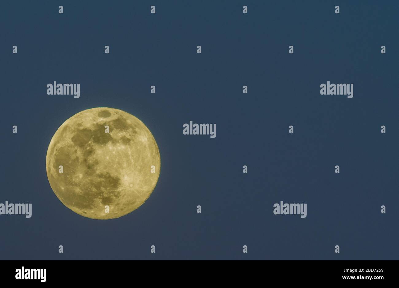 The 'supermoon' as seen in the sky of northern Italy on 7th April 2020 Stock Photo