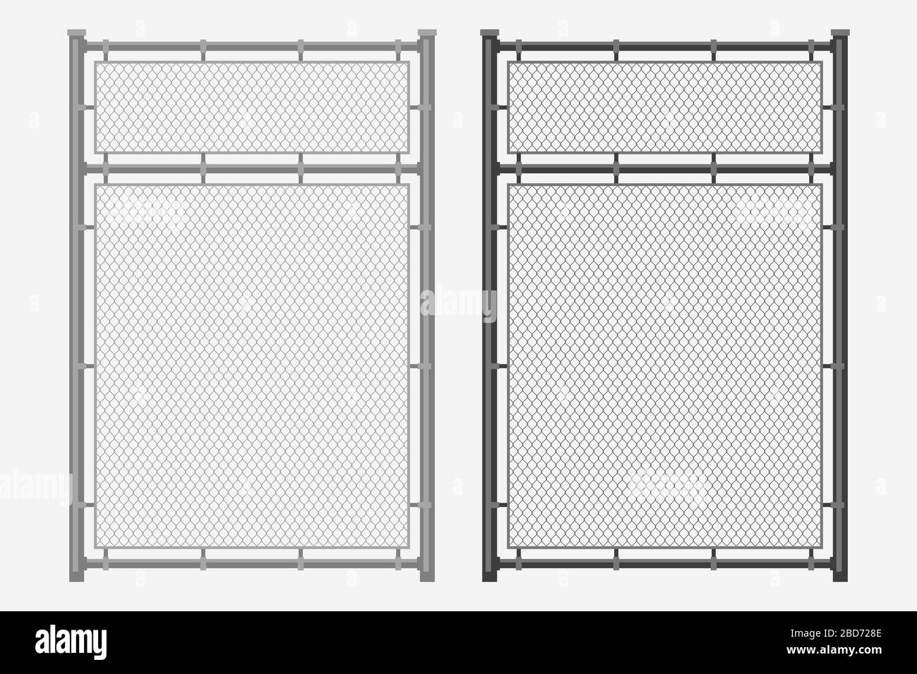 grey and black chainlink fence Stock Vector