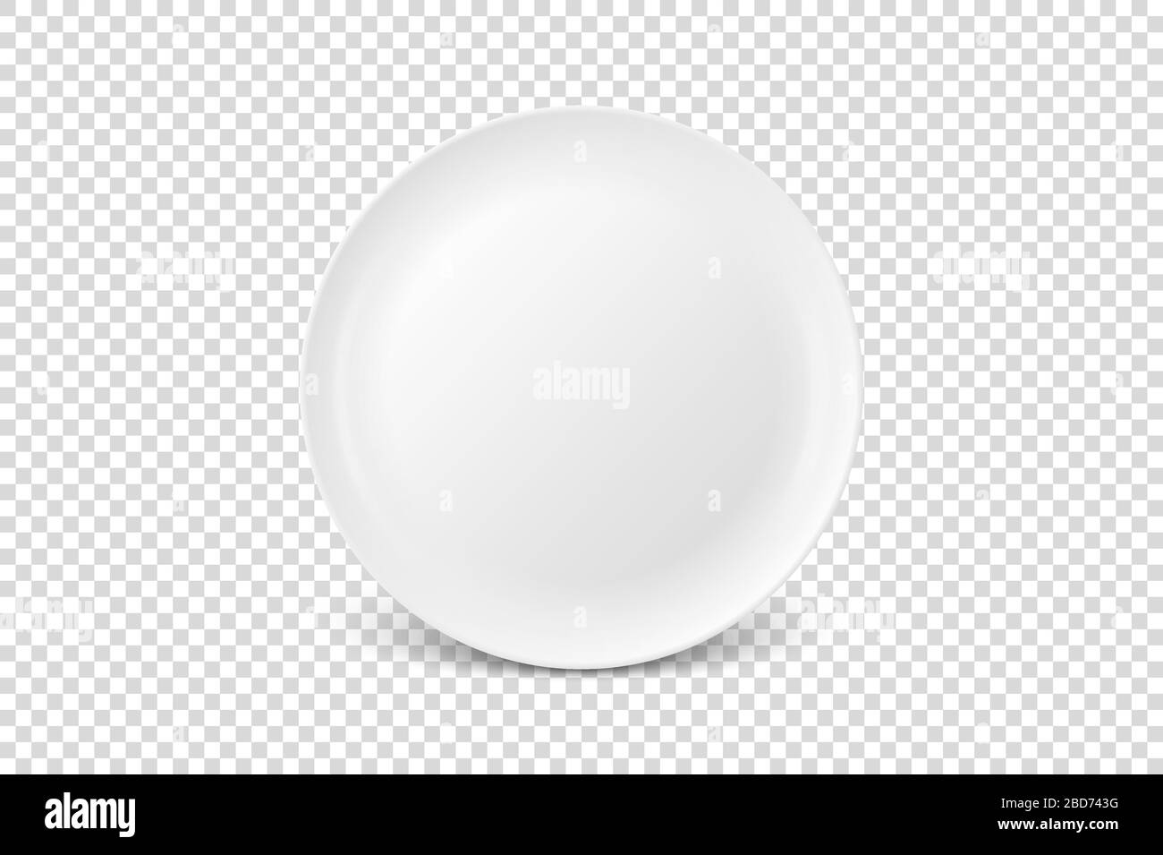 Vector 3d Realistic White Porcelain Food Dish Plate Icon Closeup ...