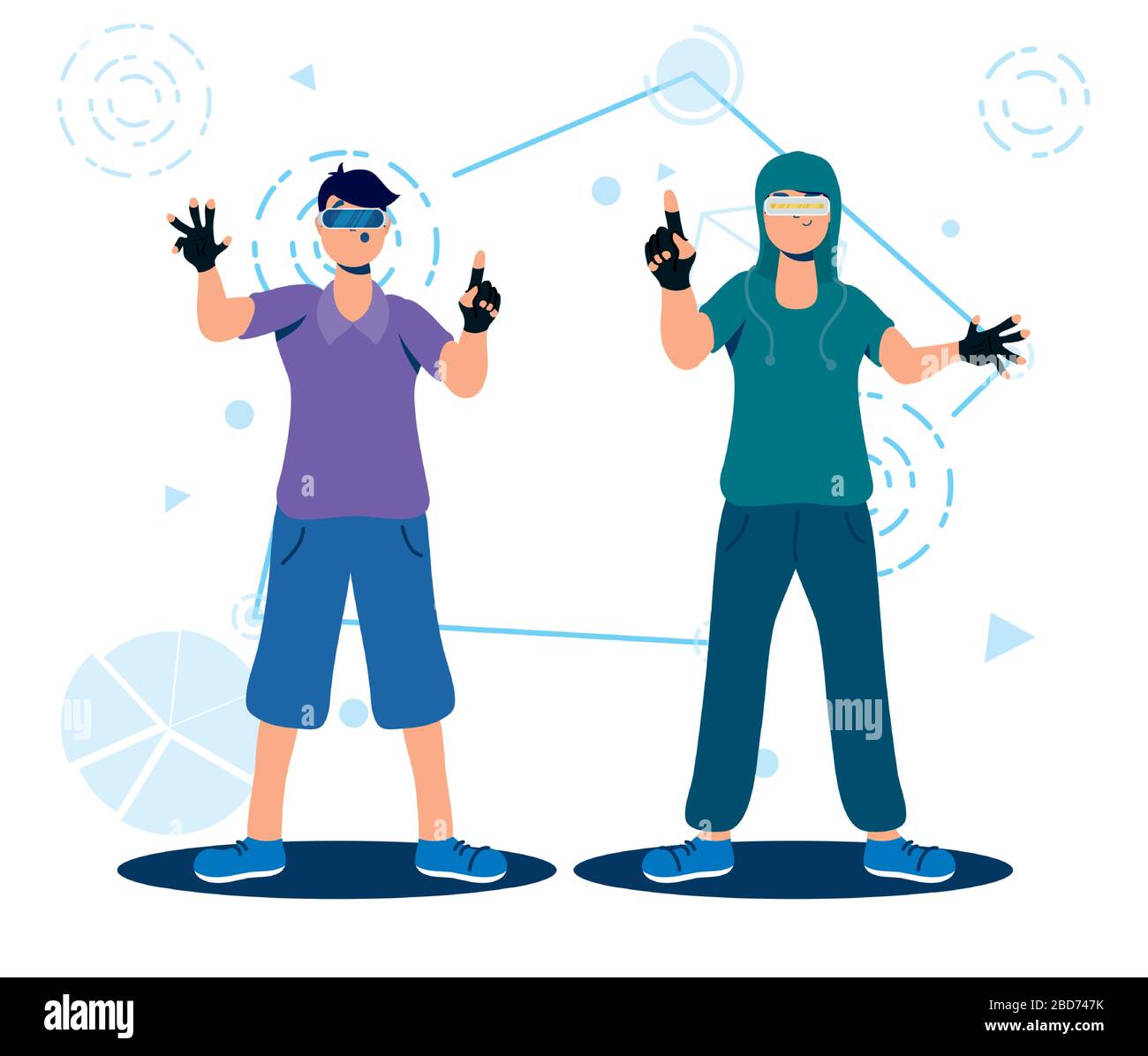 men using augmented reality technology Stock Vector Image & Art - Alamy