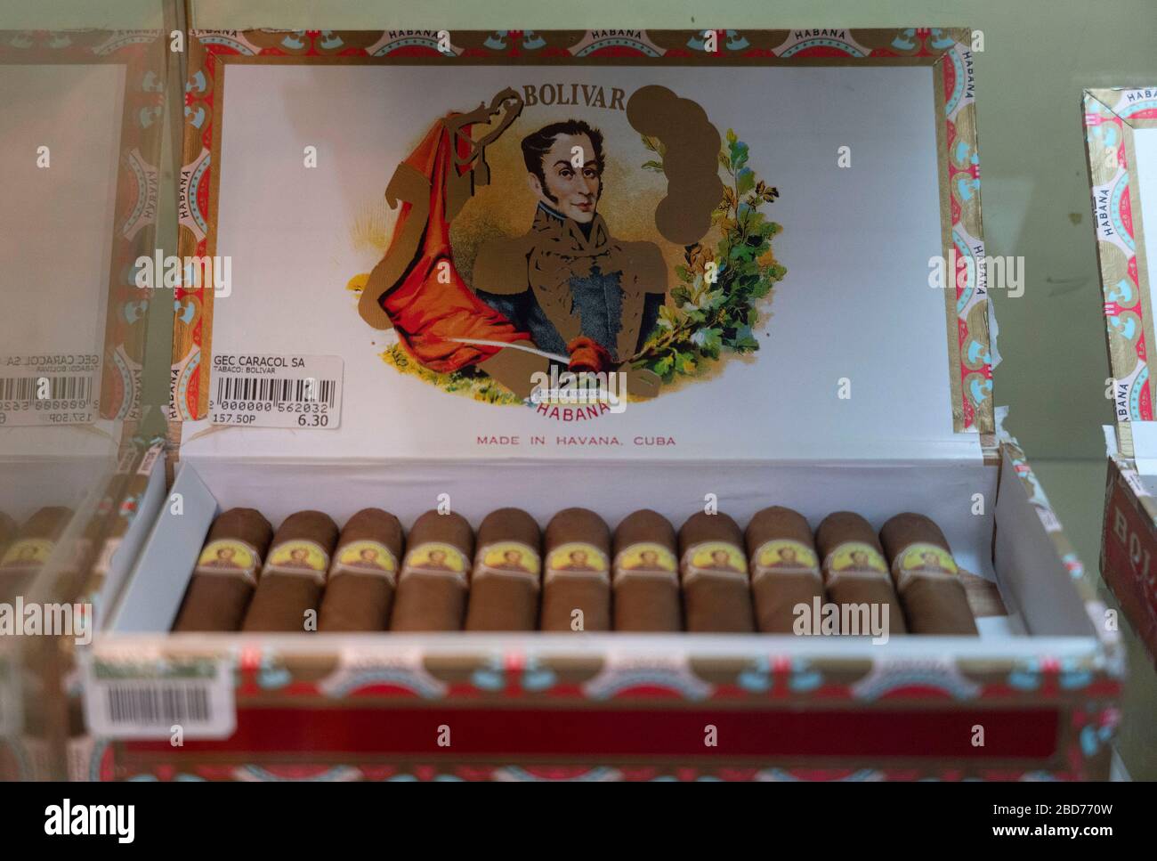 Hotel National de Cuba,Havana: Bolivar cigars which are sold at hotel's cigar shop Stock Photo