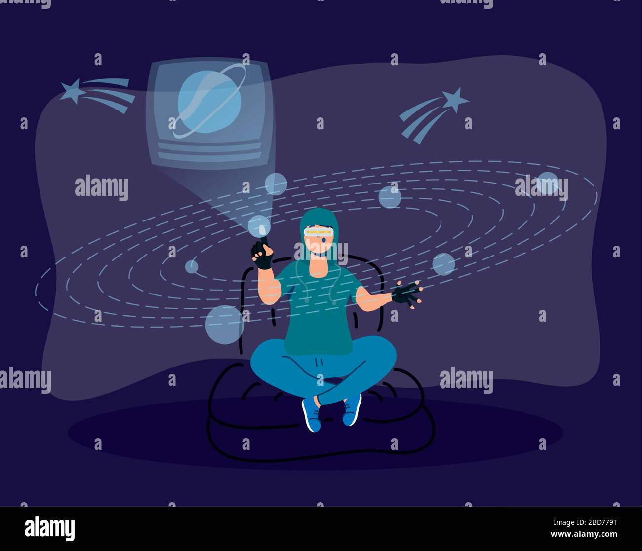 man using augmented reality technology Stock Vector Image & Art - Alamy