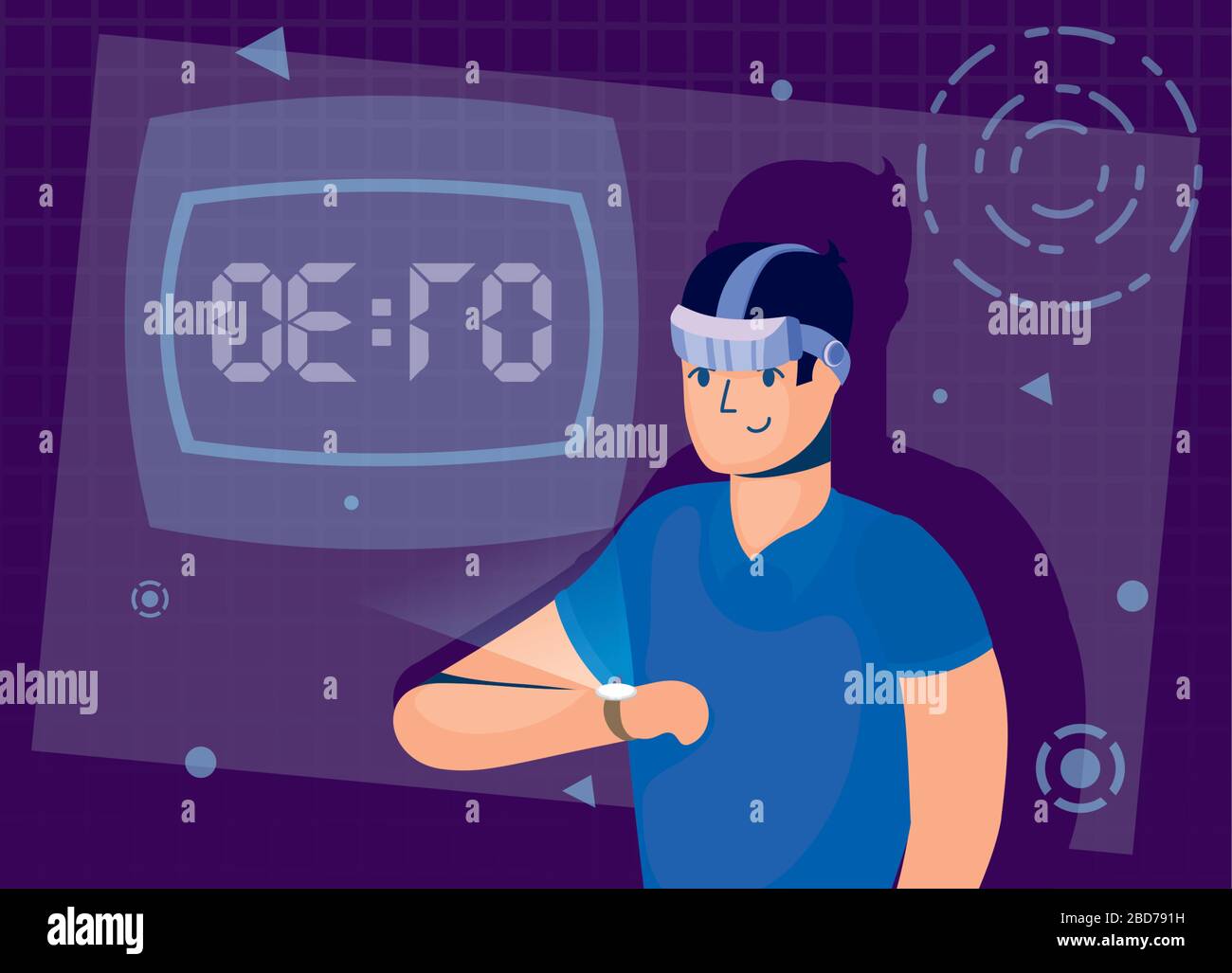 man using augmented reality technology Stock Vector Image & Art - Alamy