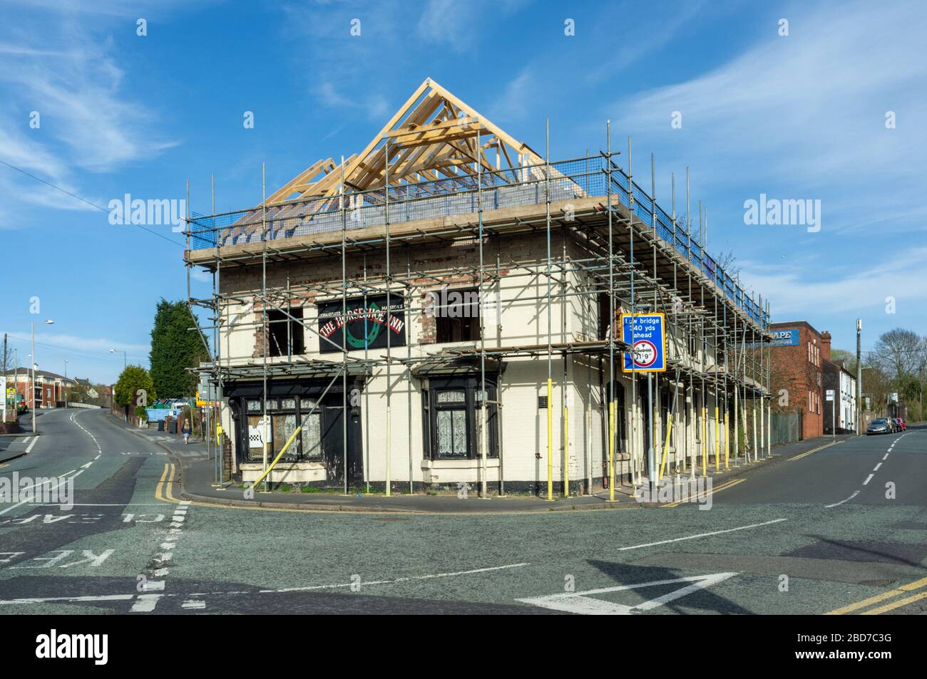 Old pub being renovated, Cradley Heath, Black Country UK Stock Photo