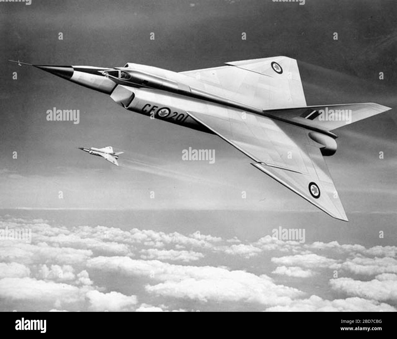English Artist S Image Of A Pair Of Avro Arrow Interceptors In Flight The Closer Aircraft Is Cf 1 The First Arrow To Be Completed Originally By The National Film Board Of Canada