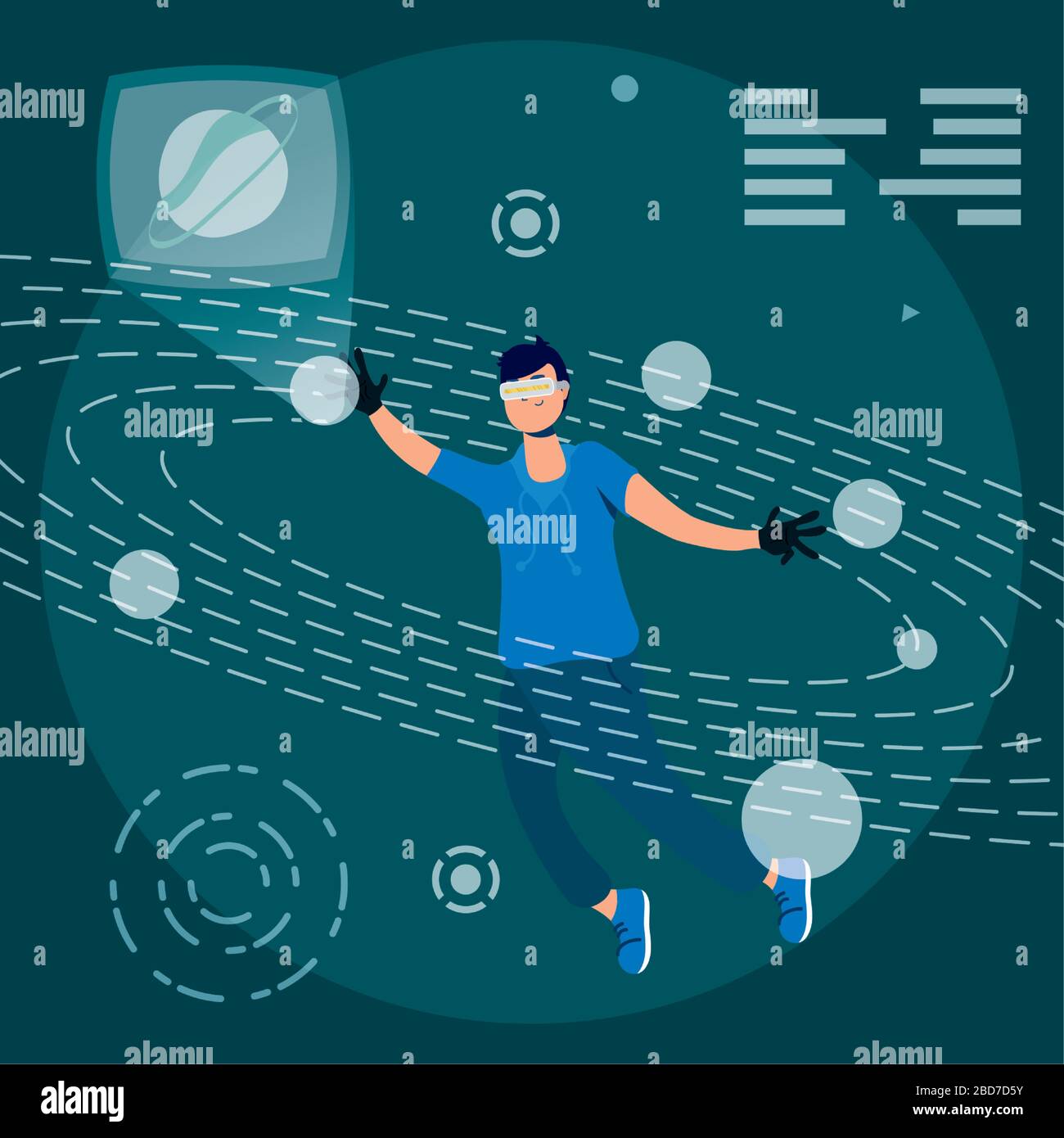 man using augmented reality technology Stock Vector Image & Art - Alamy