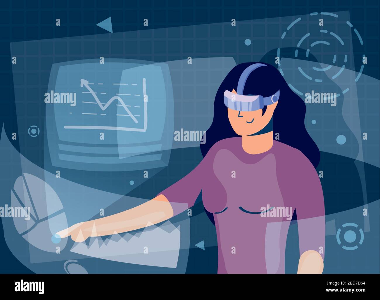 woman using augmented reality technology Stock Vector Image & Art - Alamy