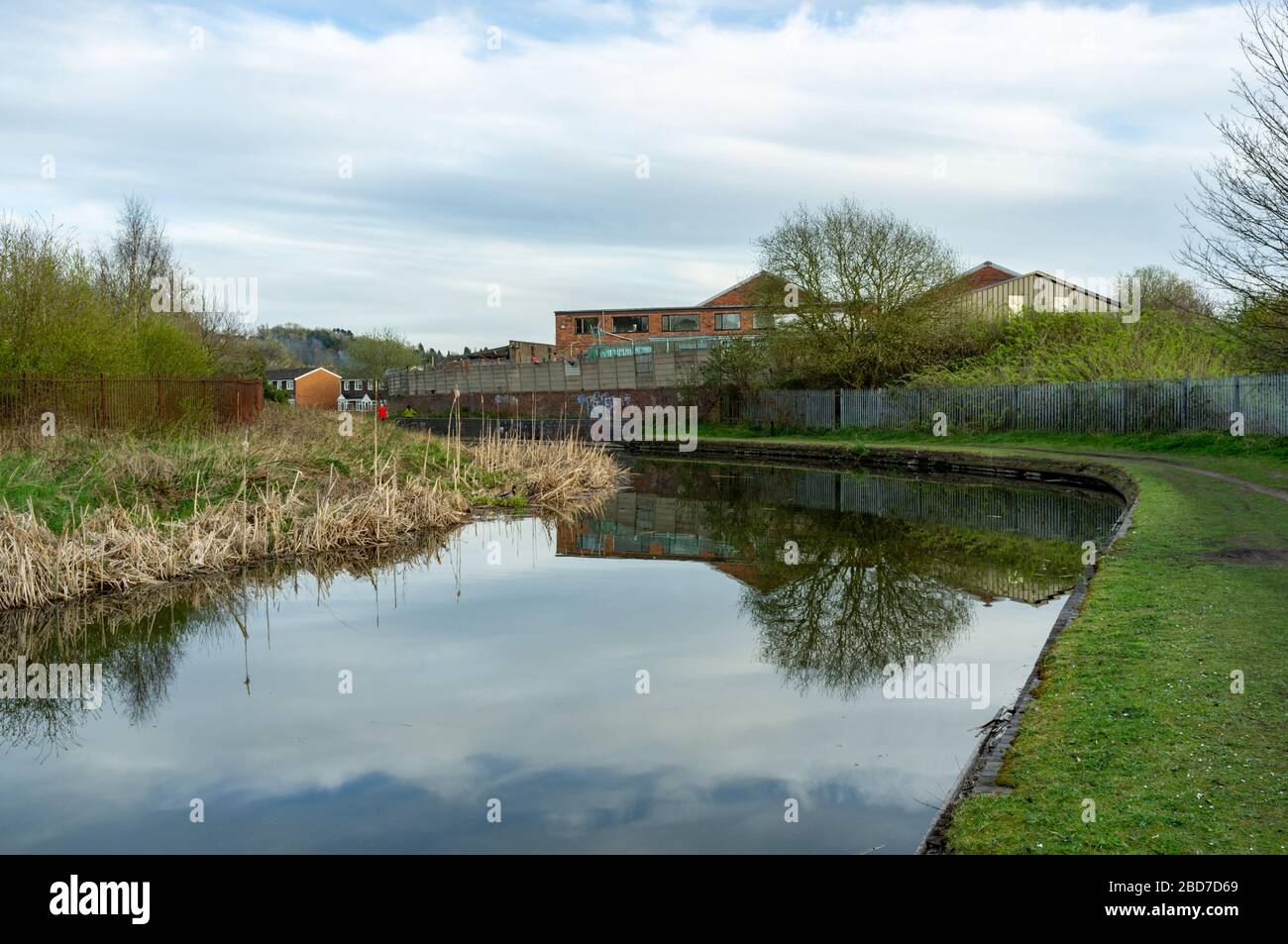 Industrial units, canalside, Cradley Heath, UK Stock Photo