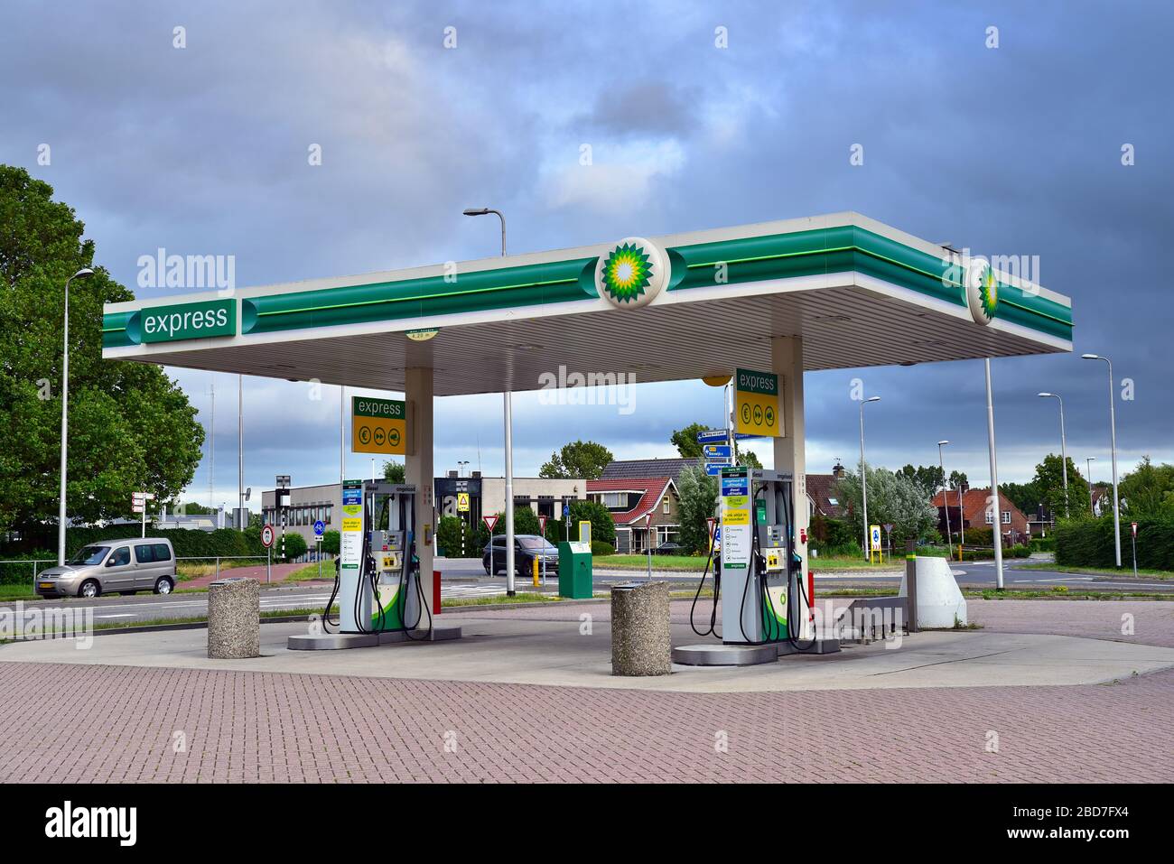 BP express unmanned selfservice gas station Stock Photo Alamy
