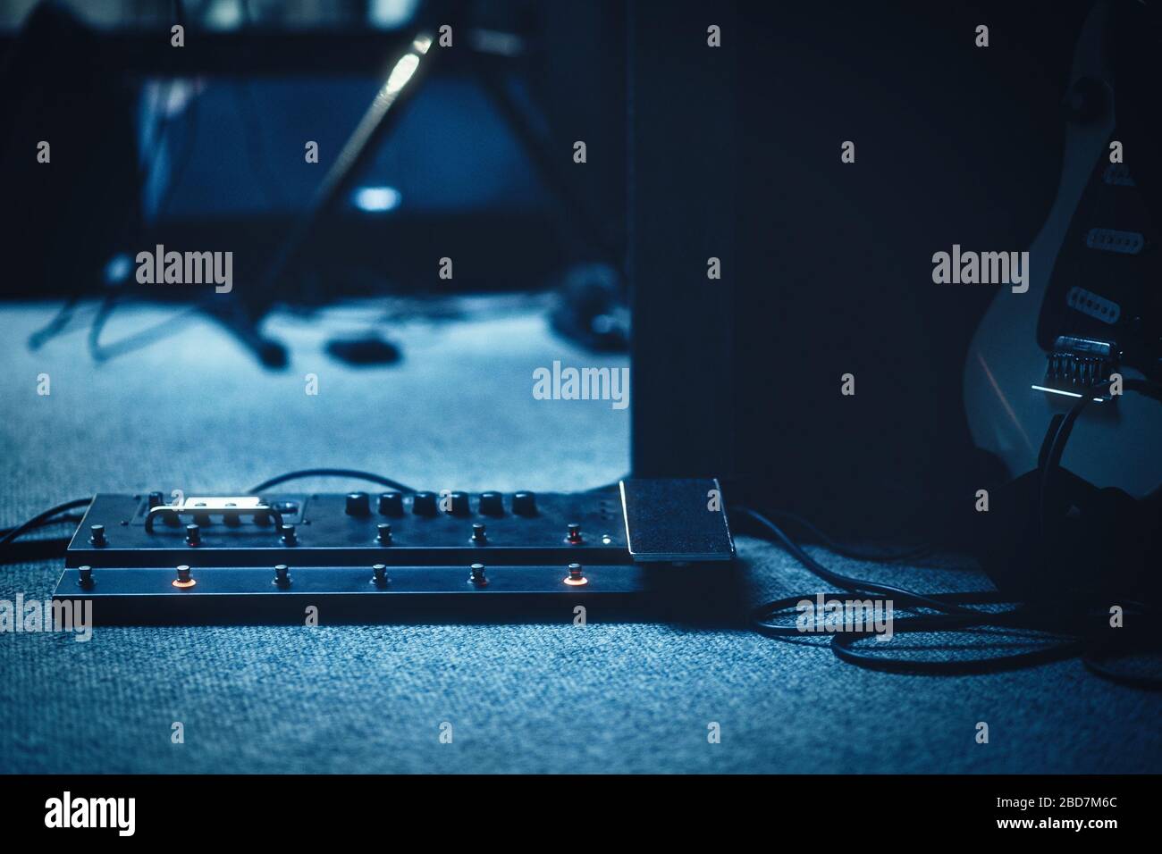 Professional modern device for electric guitar. Processor effects pedal