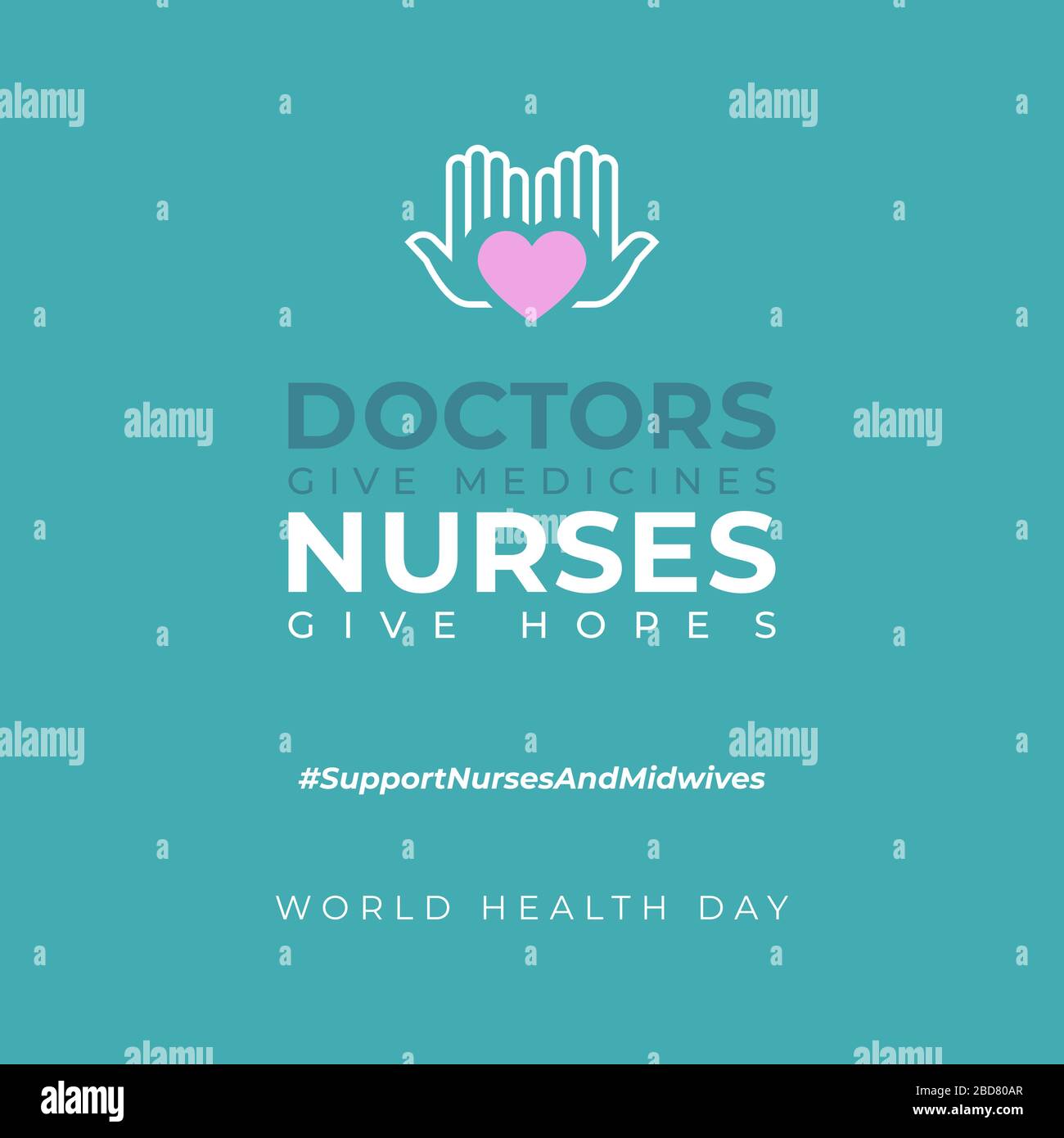Design about world health day celebration with support nurses and ...