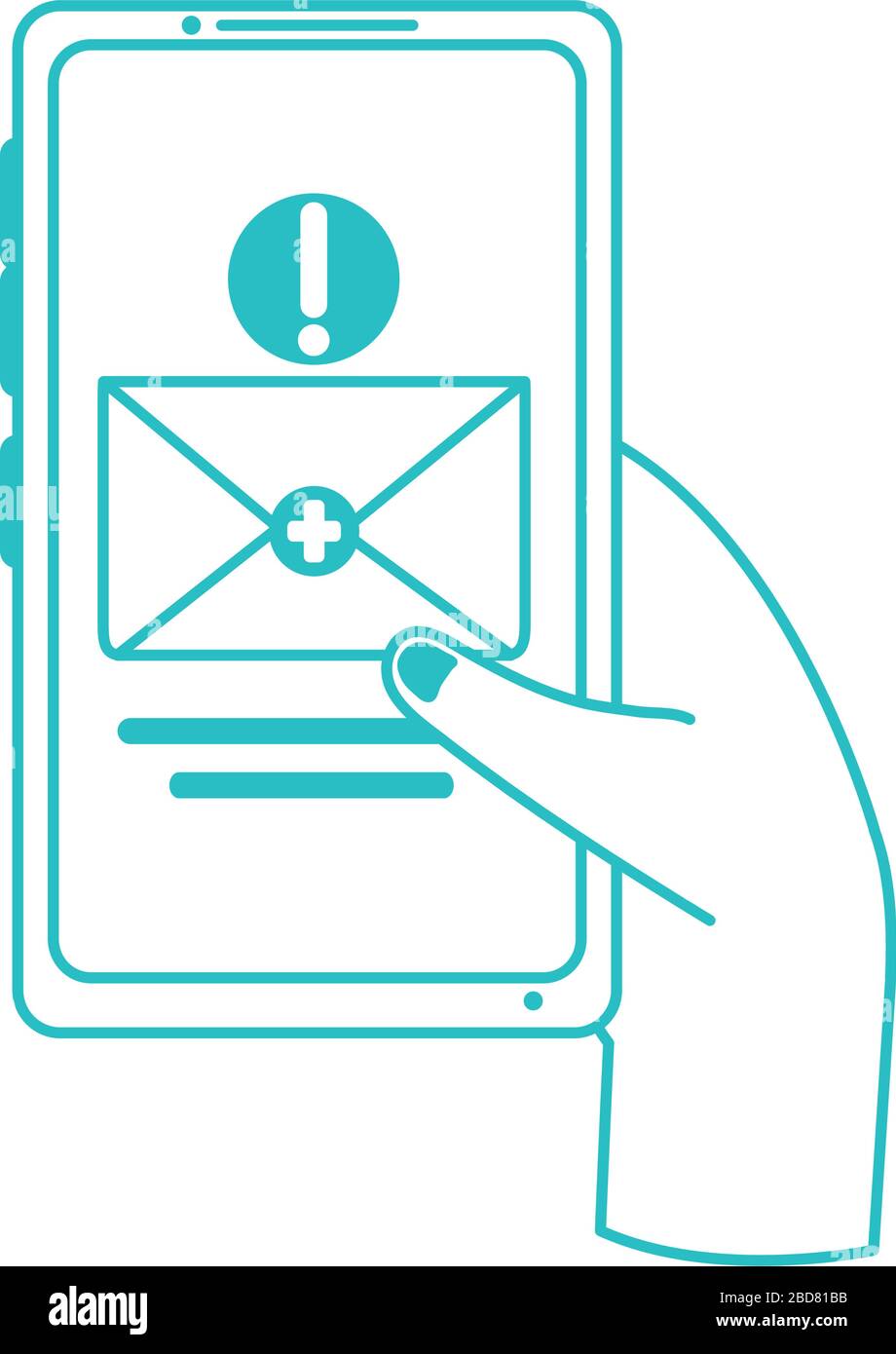 online doctor, smartphone email notification medical covid 19 vector ...