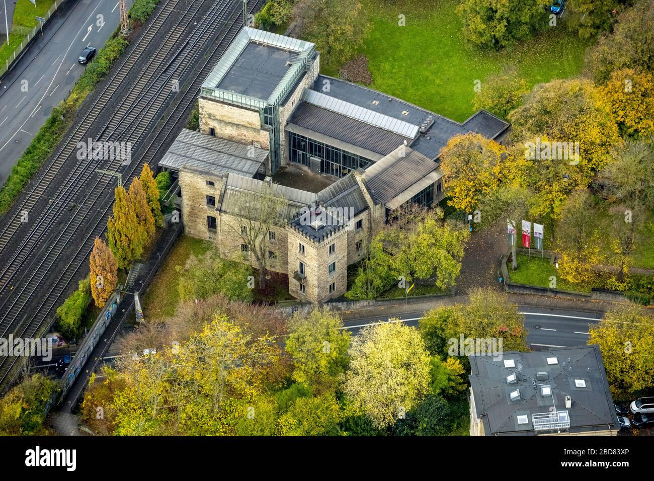 , Haus Witten, 11.11.2014, aerial view, Germany, North Rhine-Westphalia, Ruhr Area, Witten Stock Photo
