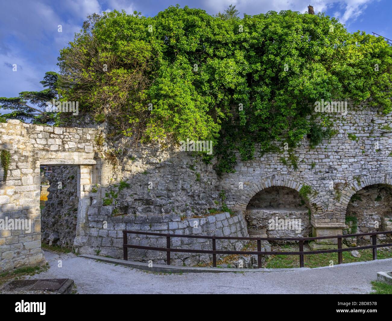 City Wall in Porec, Croatia, Istria, Porec Stock Photo