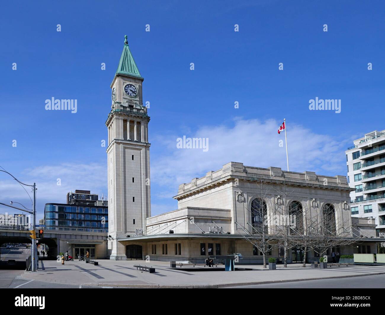TORONTO - APRIL 2020:  The Beaux Arts style North Toronto railway station built in 1916 has been converted into a liquor store. Stock Photo
