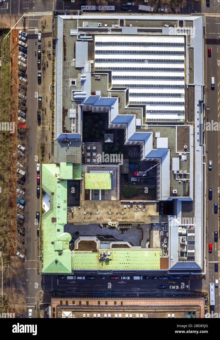 , architecture of the roof Girardet Haus at Koenigsallee in Dusseldorf, 24.02.2014, aerial view, Germany, North Rhine-Westphalia, Lower Rhine, Dusseldorf Stock Photo