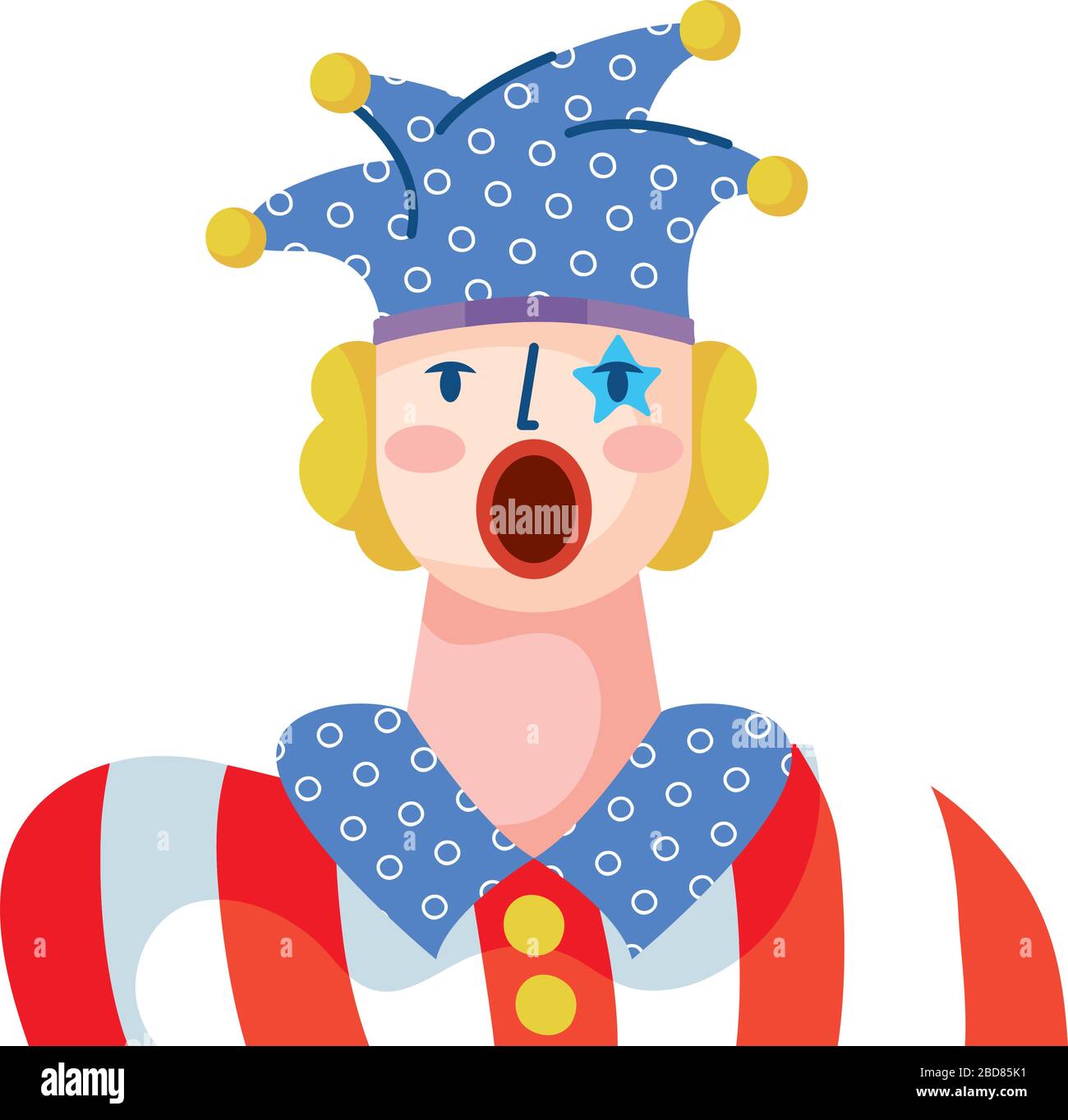 clown funny hand draw style Stock Vector