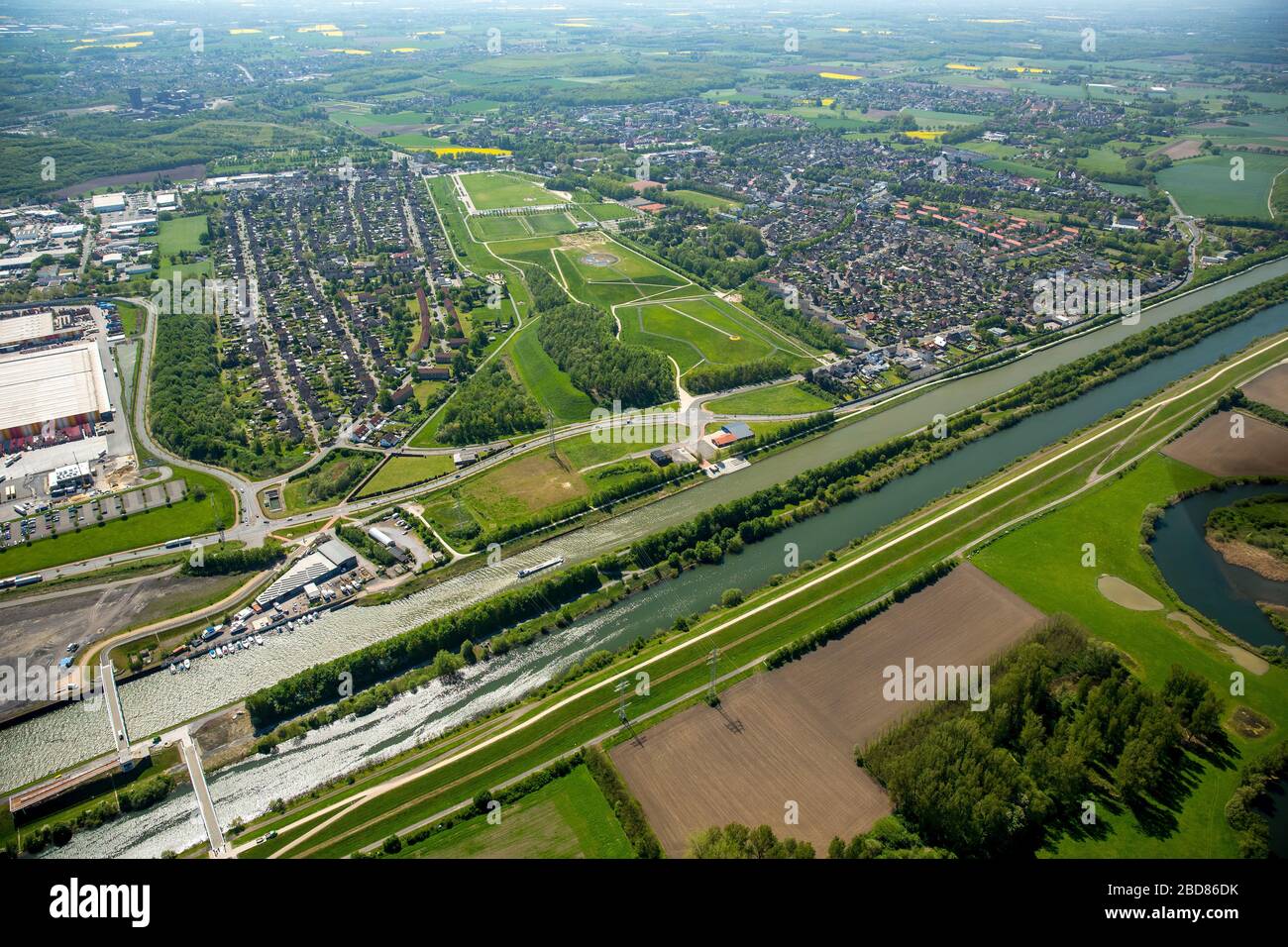 residential area at Lippepark Hamm, Schacht Franz, Salzgitter Mannesmann  Precision GmbH in Hamm-Herringen, 09.05.2016, aerial view, Germany, North  Rhine-Westphalia, Ruhr Area, Hamm Stock Photo - Alamy