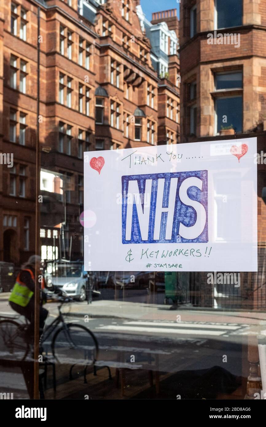 Sign in support of NHS during coronavirus pandemic,Bloomsbury, London, UK Stock Photo