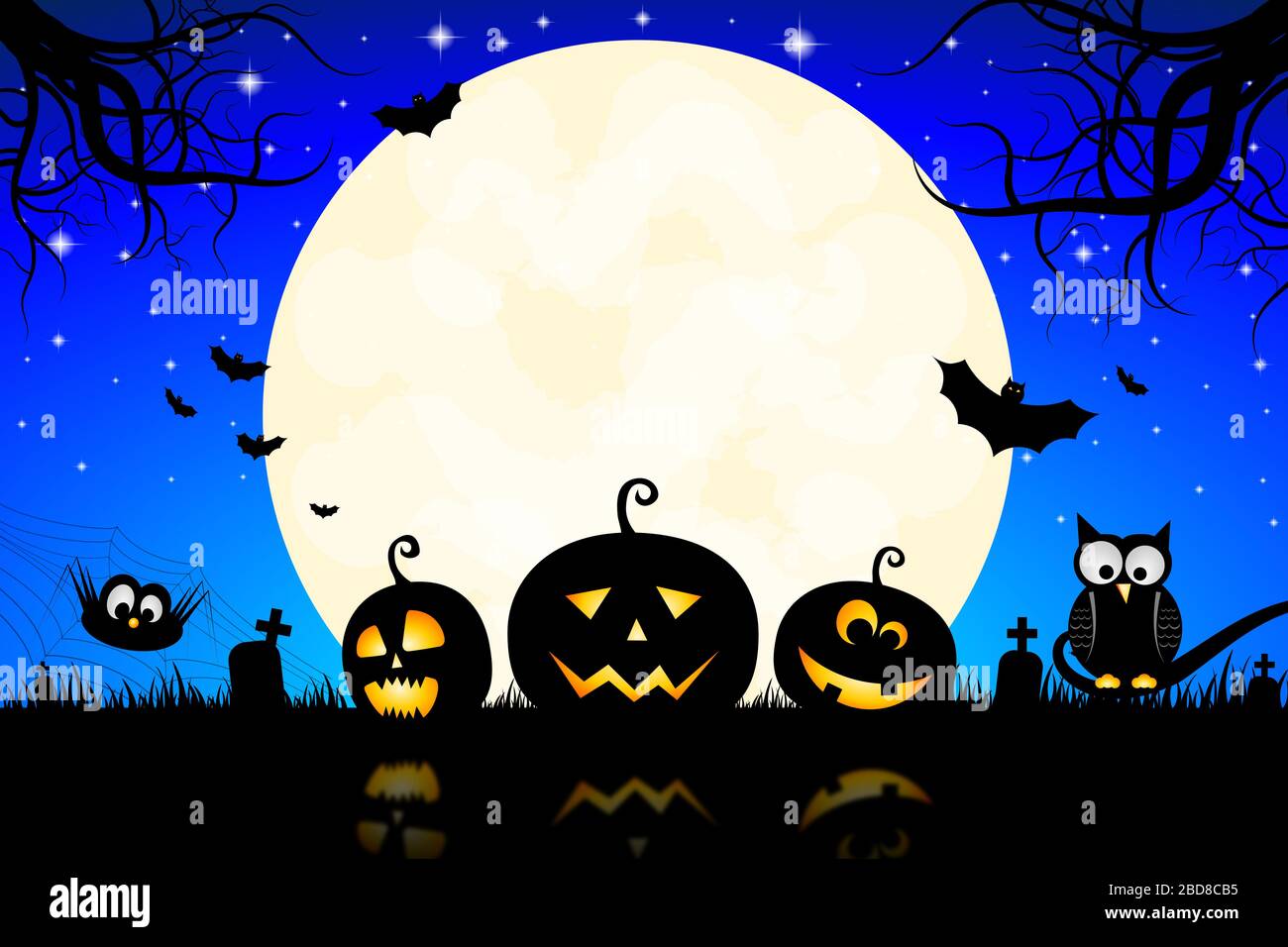 Halloween card - template Stock Photo - Alamy