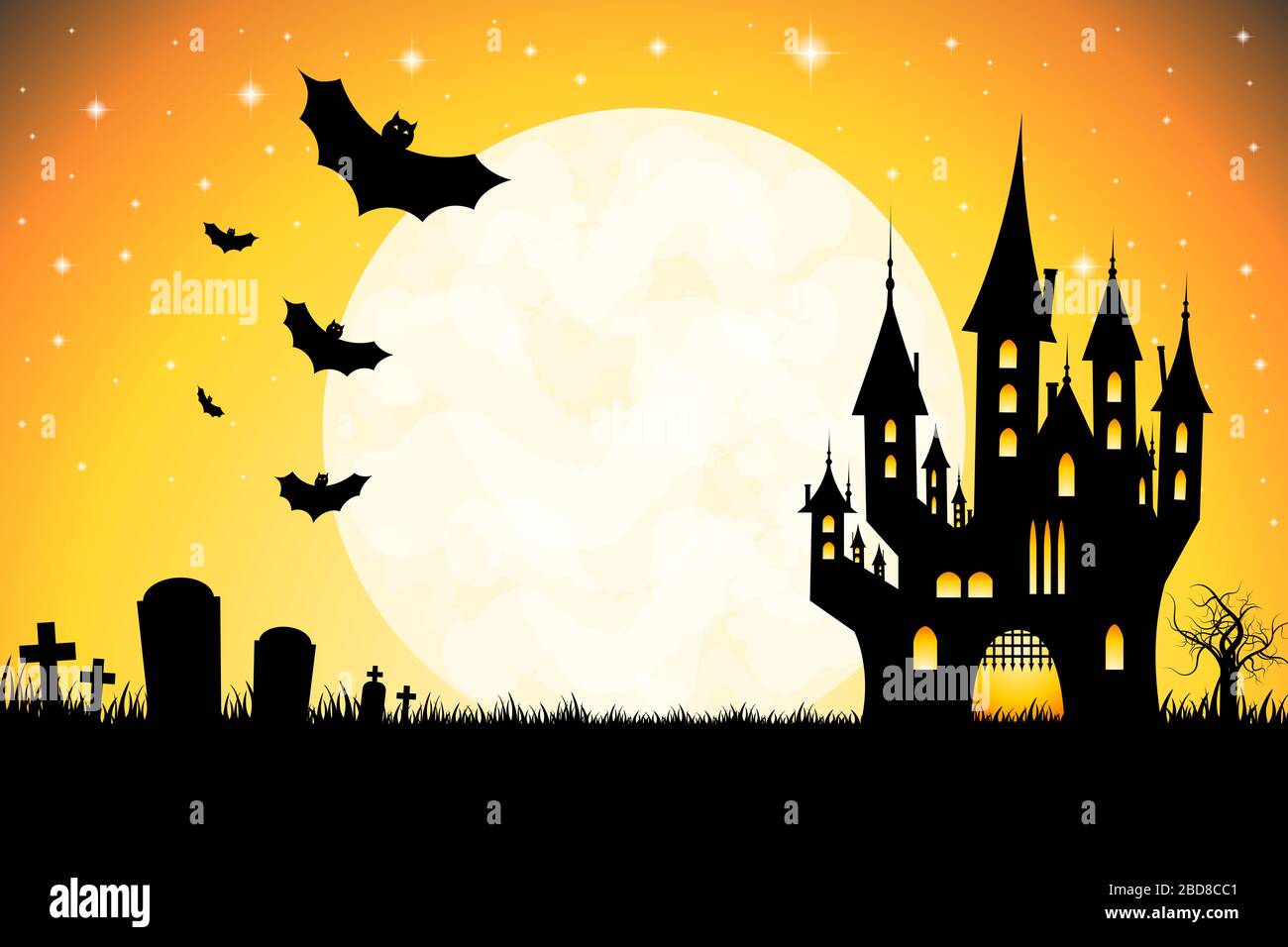 Halloween card - template Stock Photo - Alamy