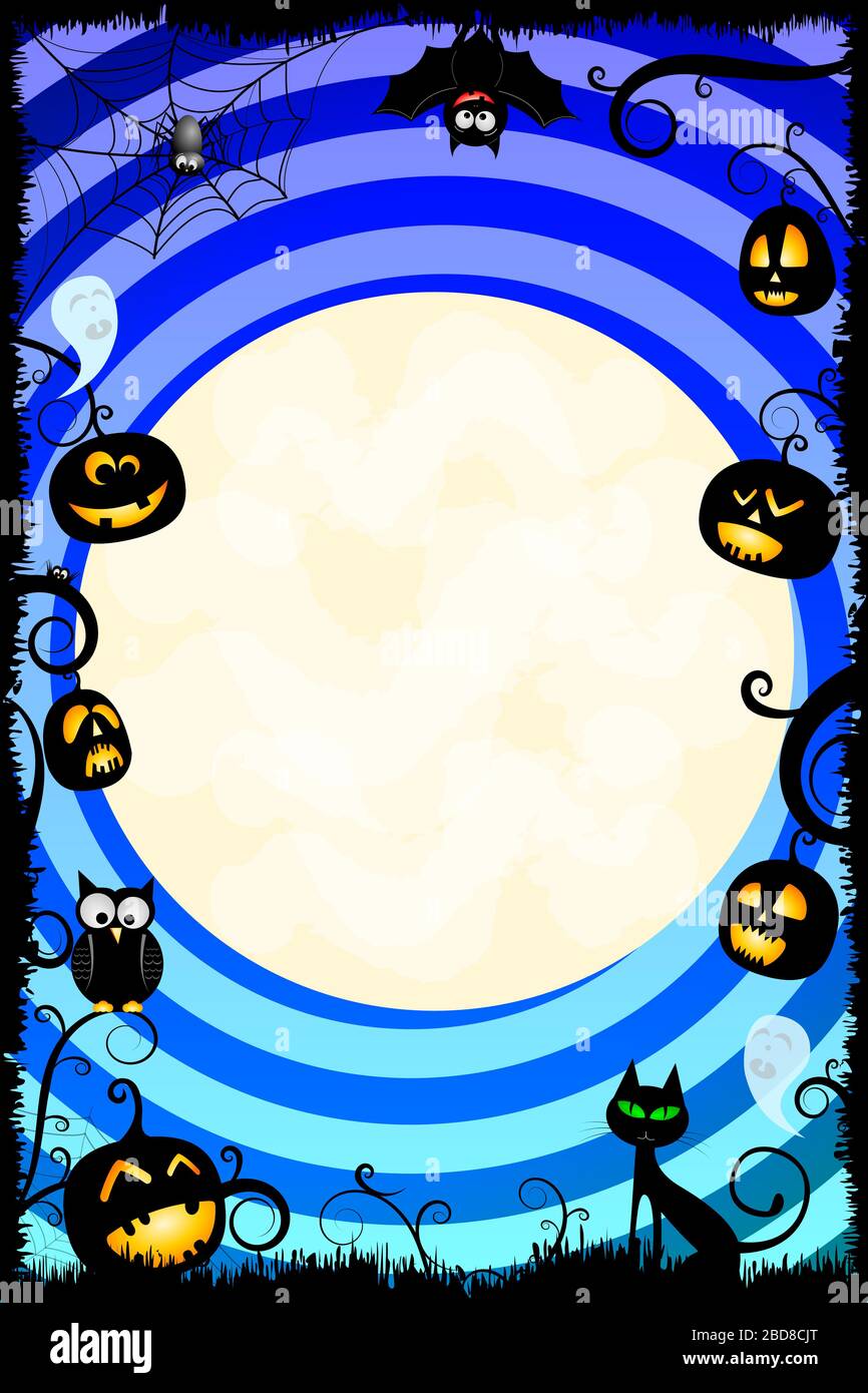 Halloween card - template Stock Photo - Alamy