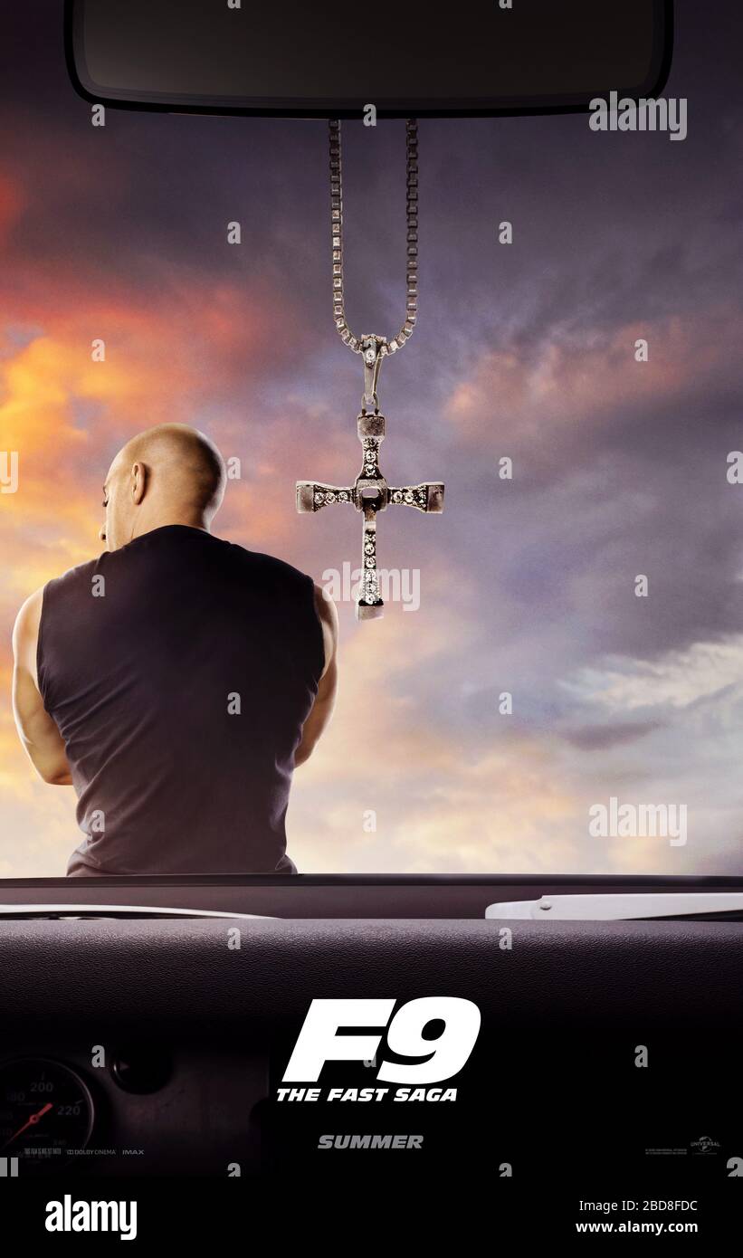 RELEASE DATE: April 2, 2021 TITLE: F9: Fast and Furious 9 STUDIO: Universal Pictures DIRECTOR: Justin Lin PLOT: Cypher enlists the help of Jakob, Dom's younger brother to take revenge on Dom and his team. STARRING: Vin Diesel as Dominic Toretto poster art. (Credit Image: © Universal Pictures/Entertainment Pictures) Stock Photo